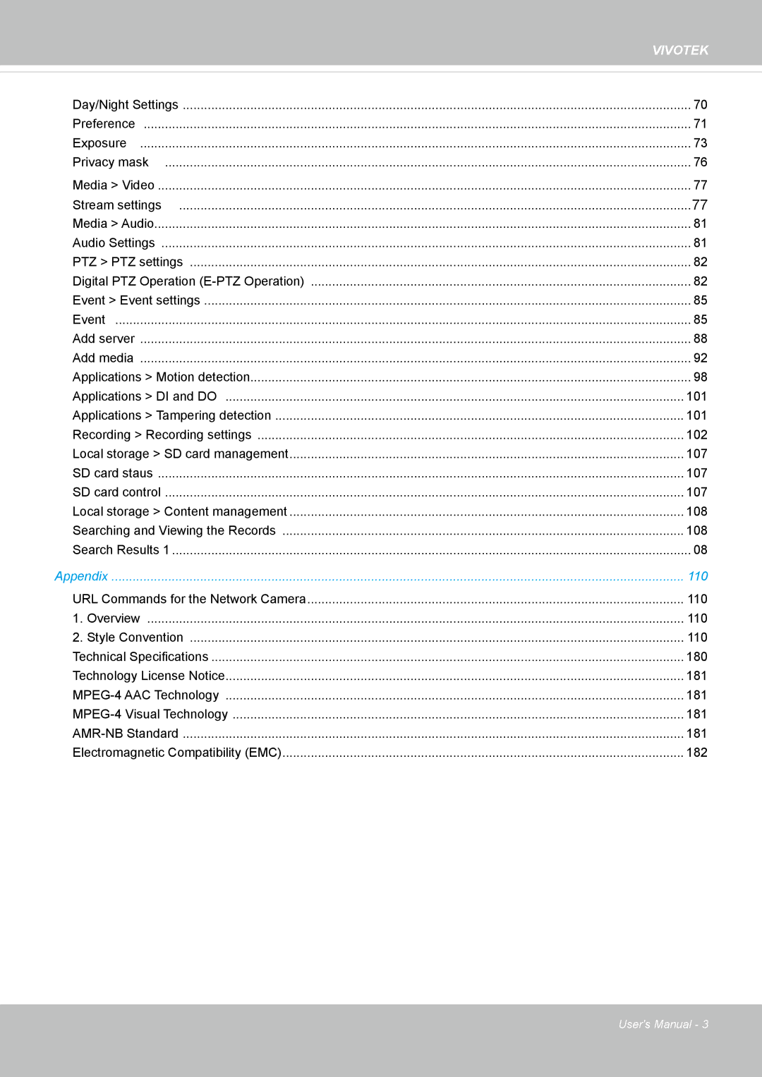 Vivotek IP8352 manual 101 