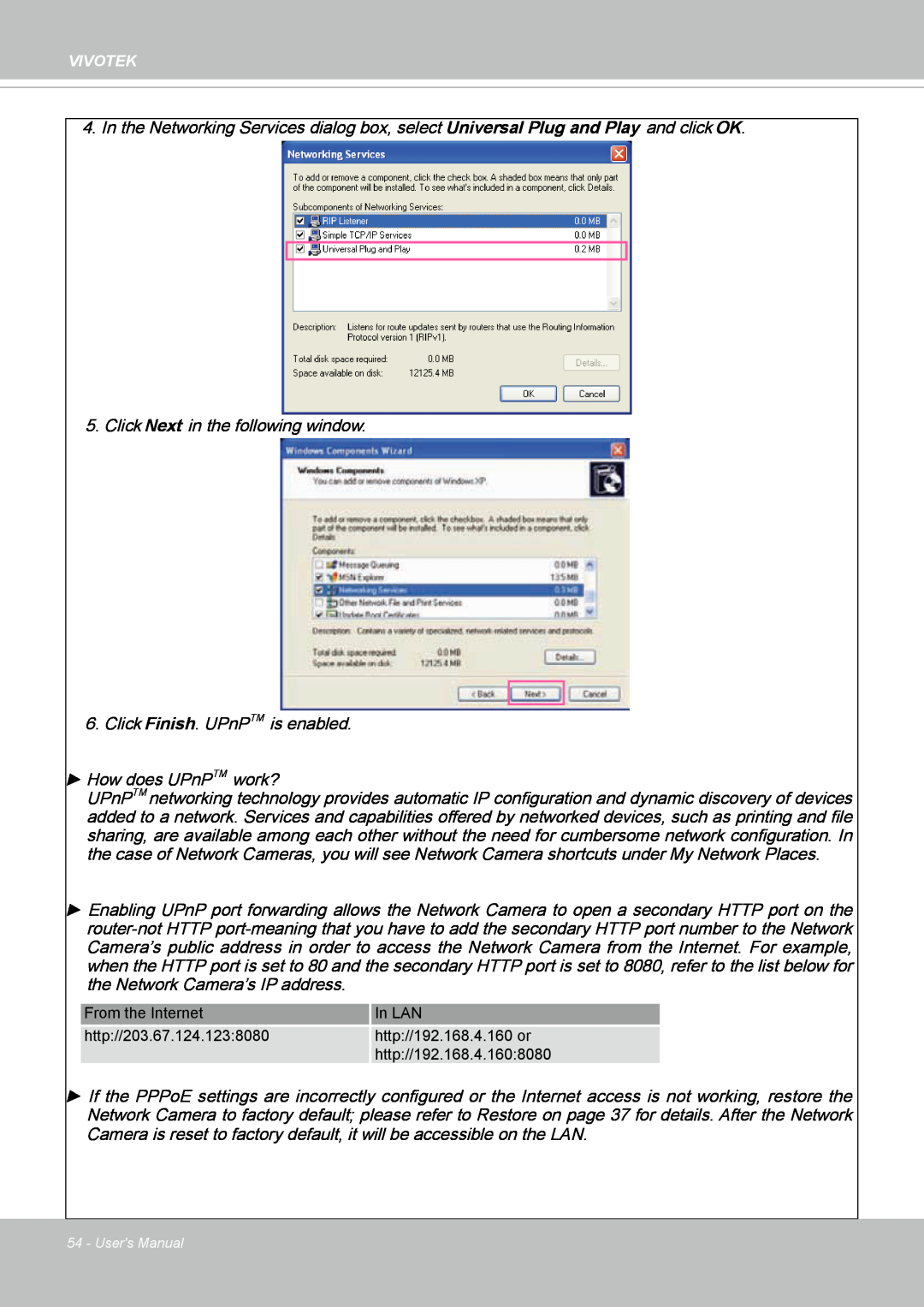 Vivotek IP8352 manual Click Next in the following window 