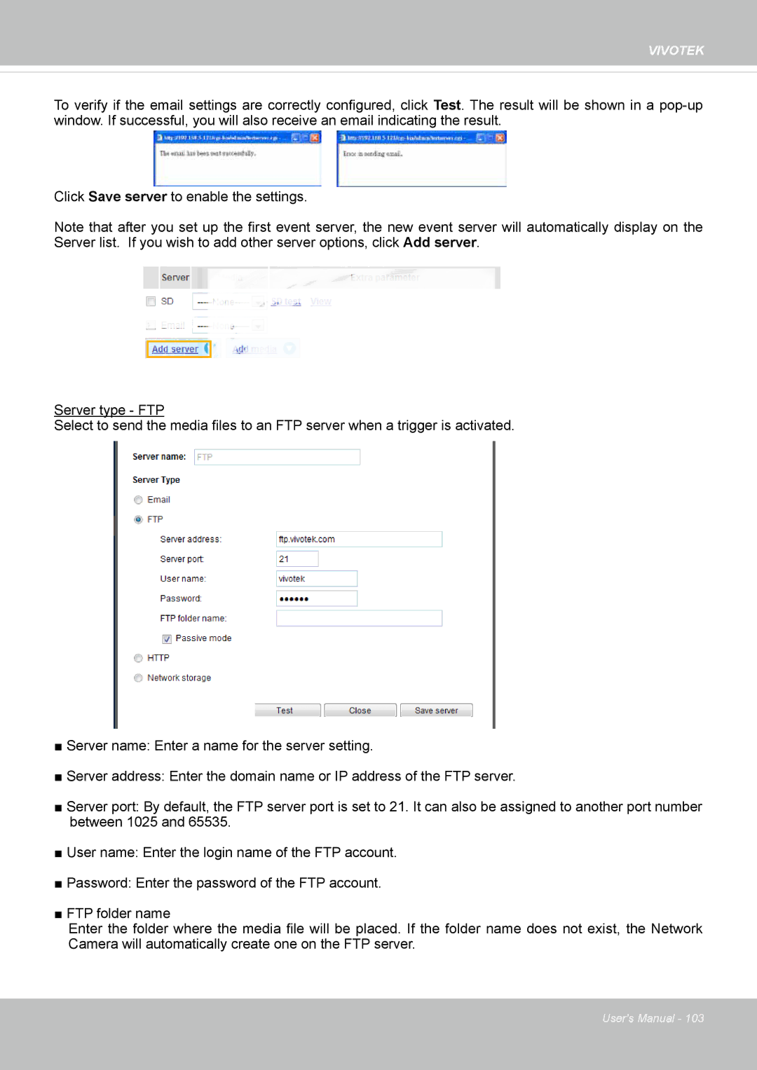 Vivotek IP8355EH user manual Vivotek 