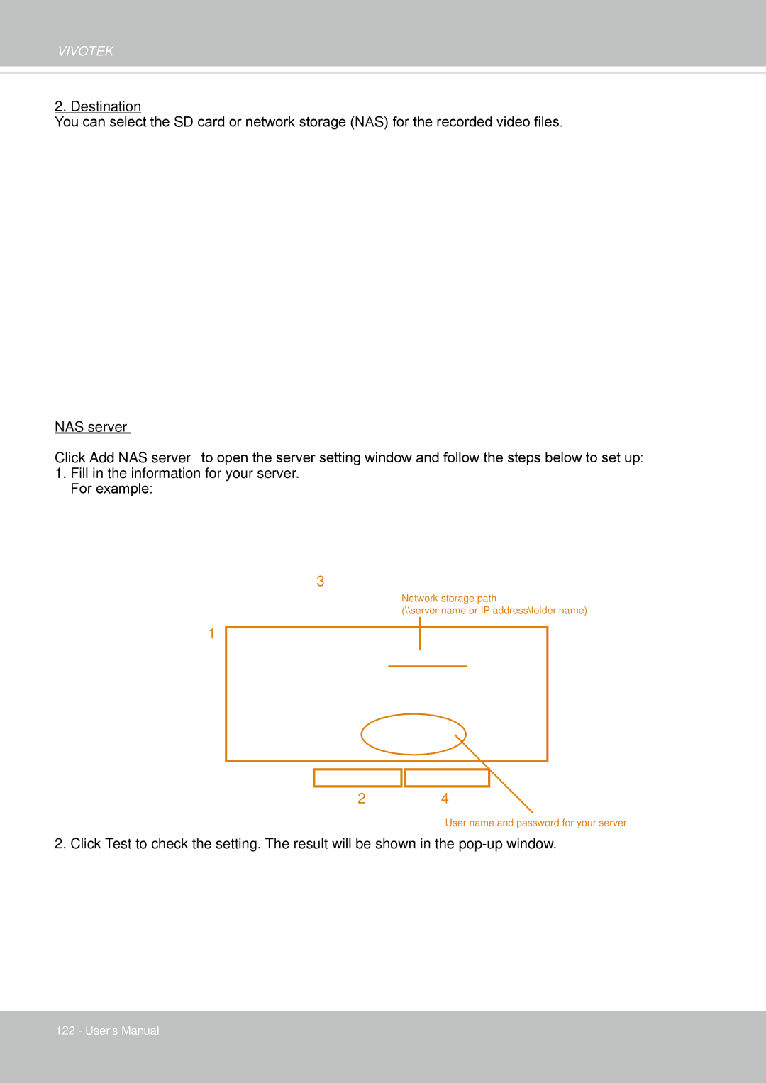 Vivotek IP8355EH user manual NAS server 