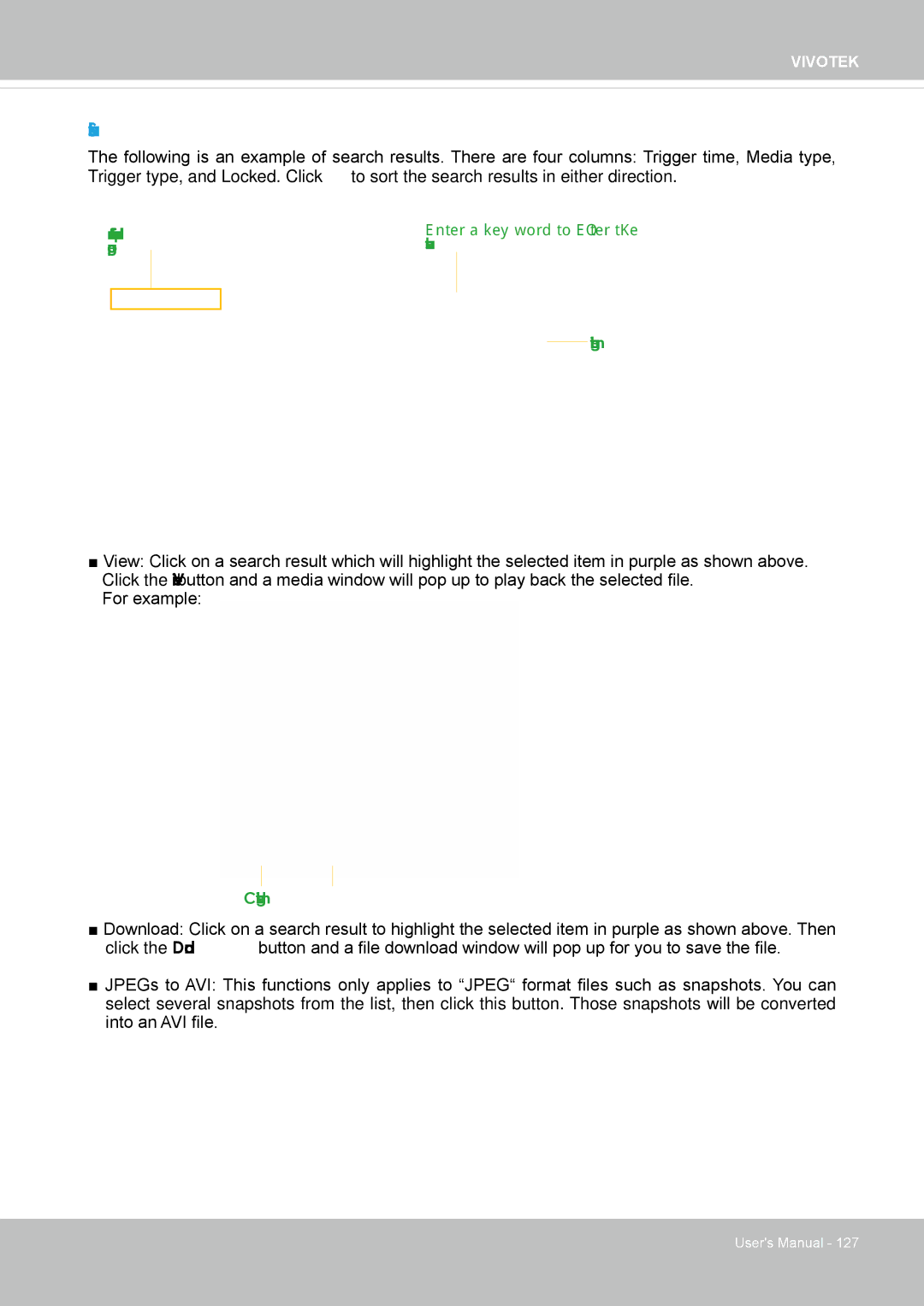 Vivotek IP8355EH user manual Search Results 