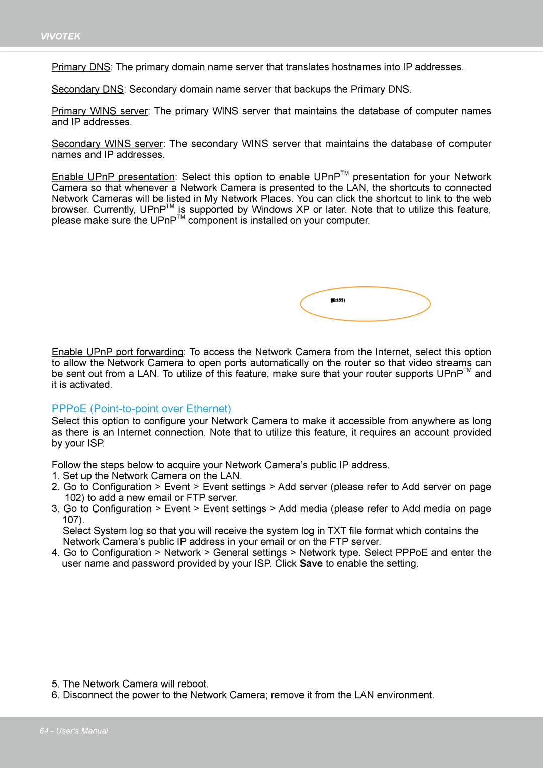 Vivotek IP8355EH user manual PPPoE Point-to-point over Ethernet 