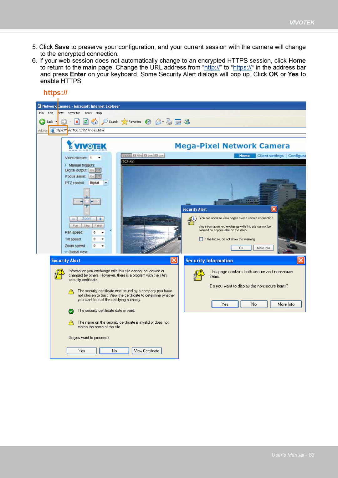 Vivotek IP8355EH user manual Https 