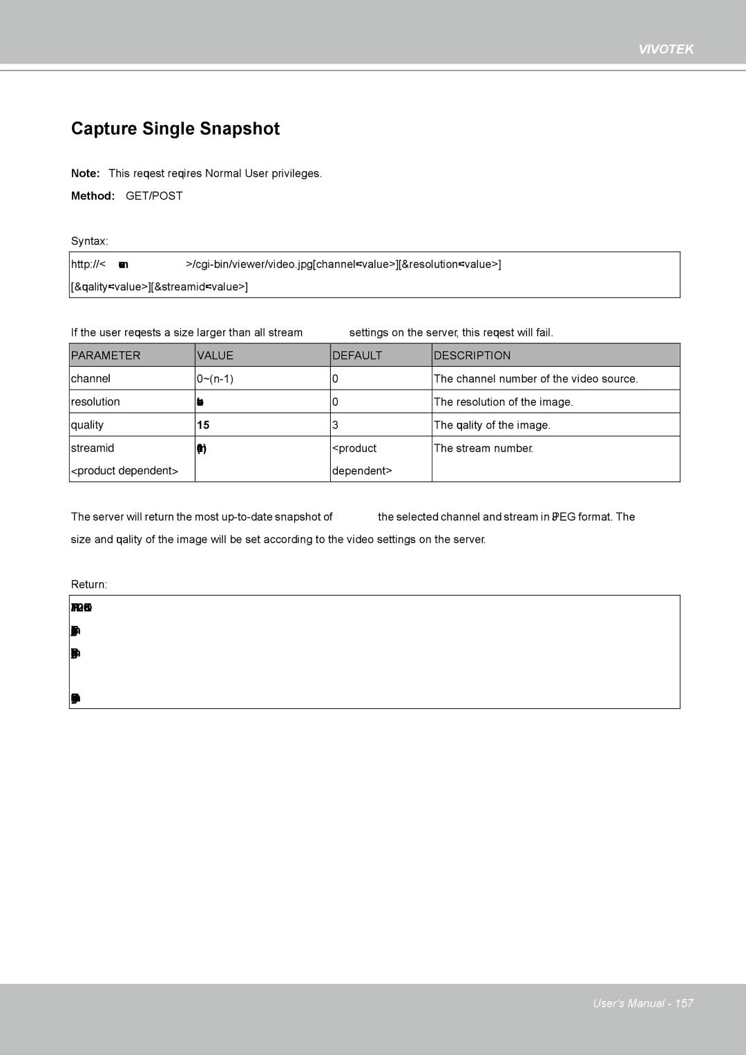 Vivotek IP8361 user manual Capture Single Snapshot, Product dependent 