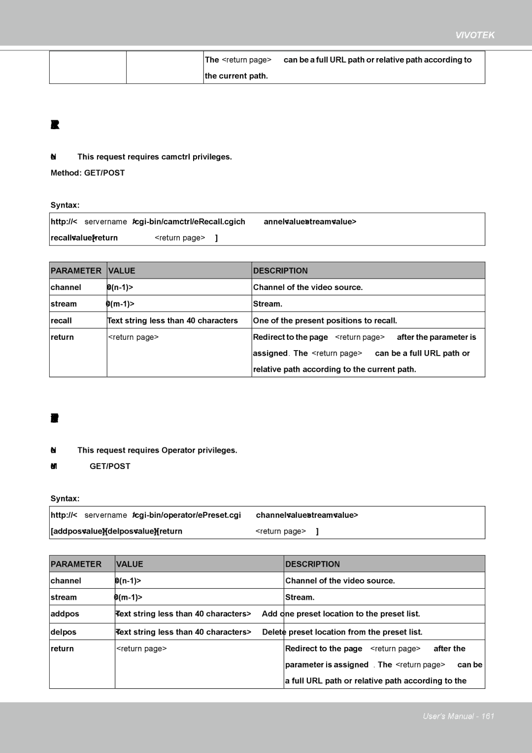 Vivotek IP8361 user manual EPTZ Recall, EPTZ Preset Locations 