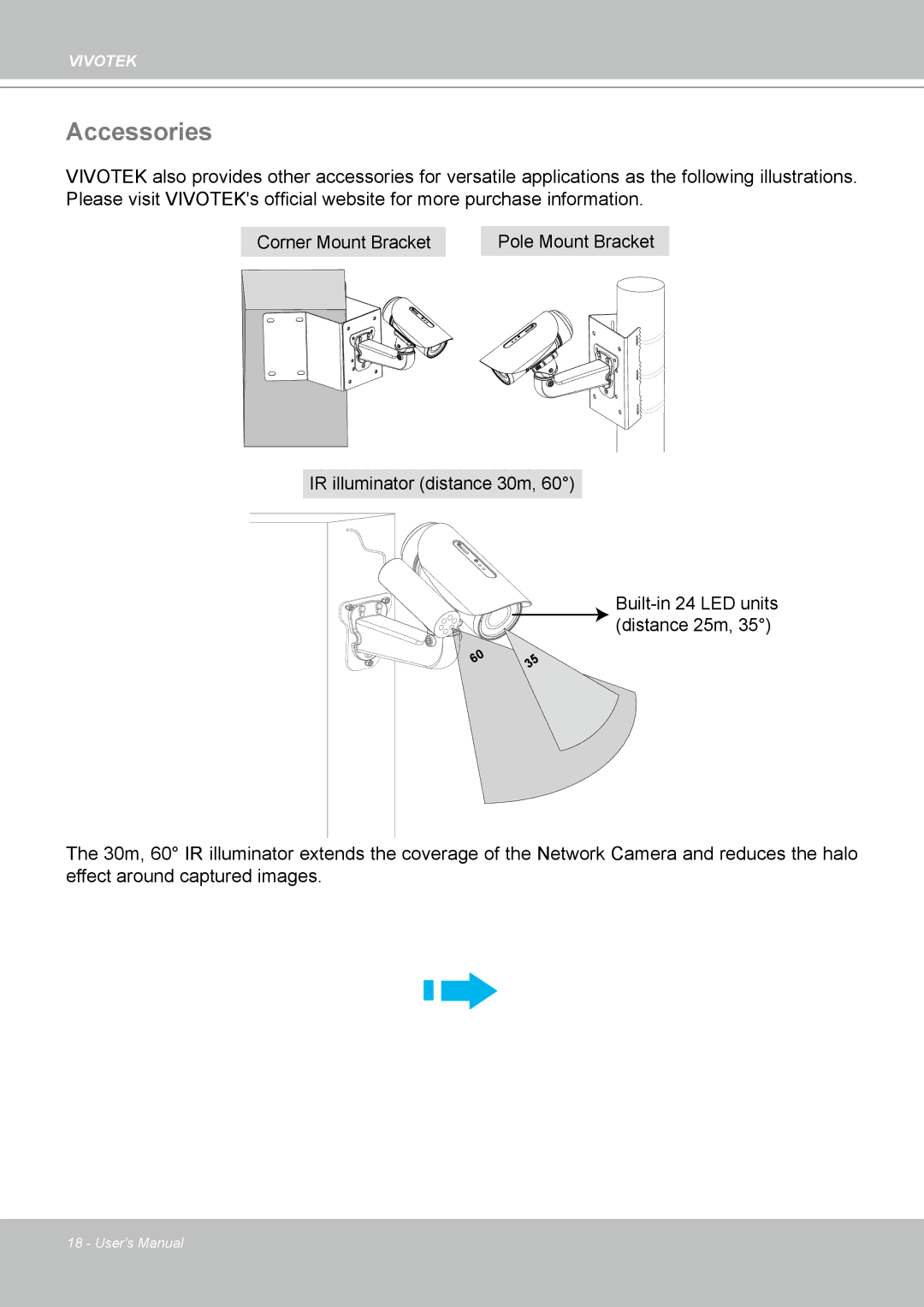 Vivotek IP8361 user manual Accessories 