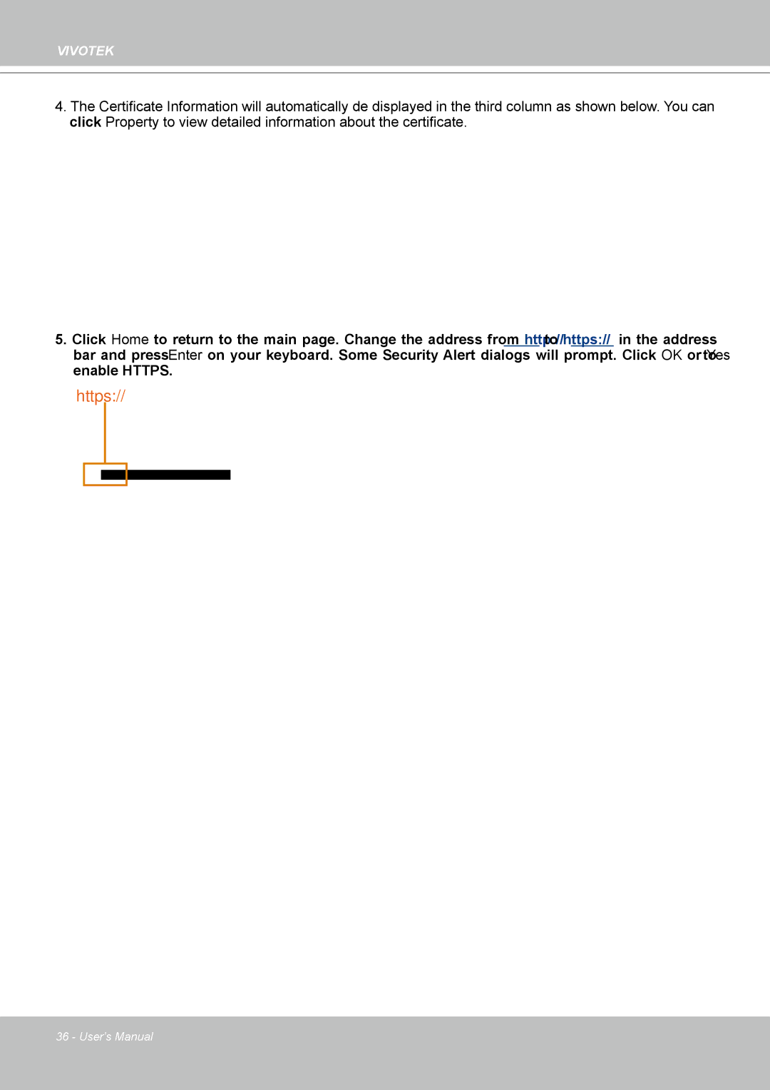 Vivotek IP8361 user manual Https 