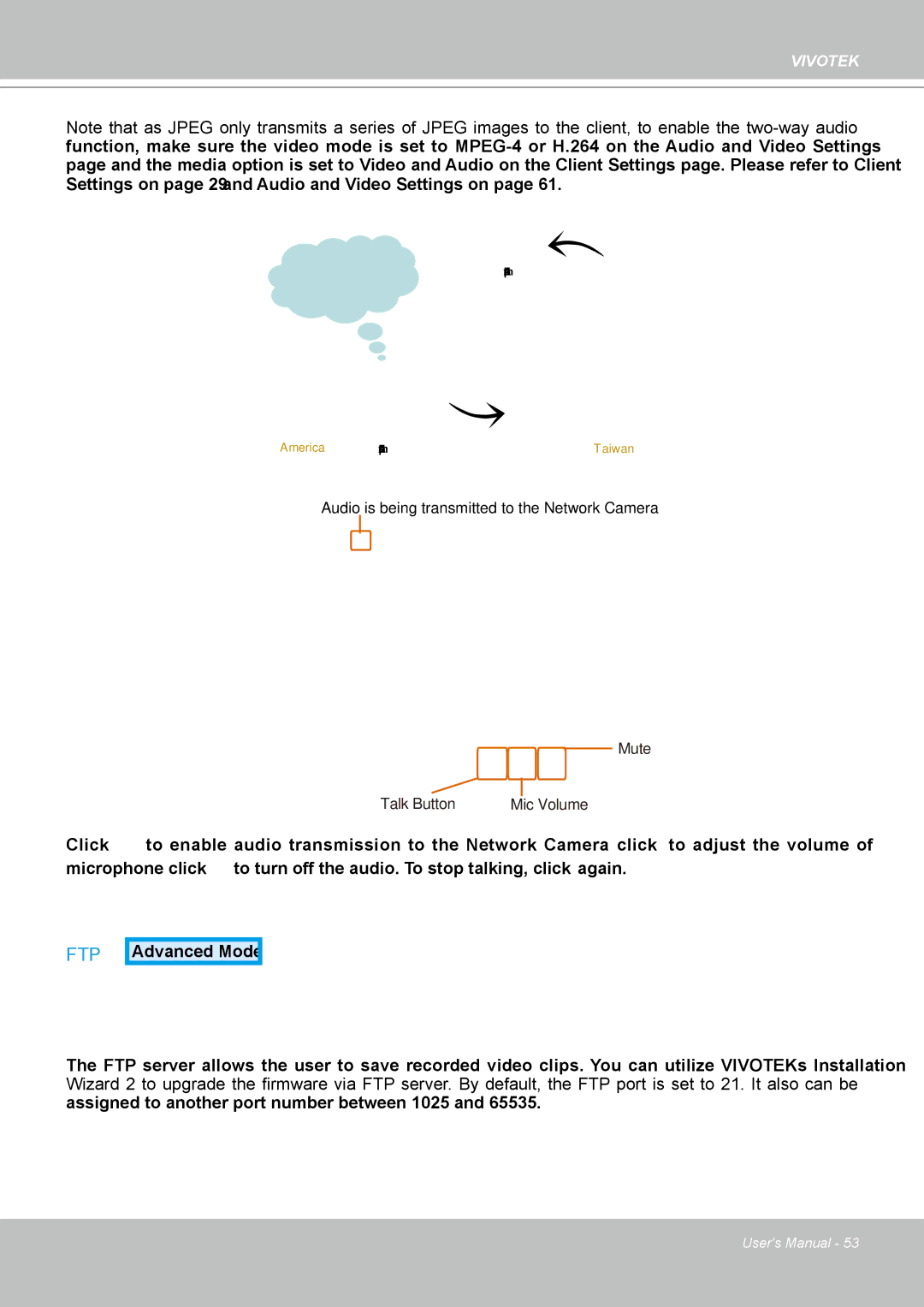 Vivotek IP8361 user manual Ftp 