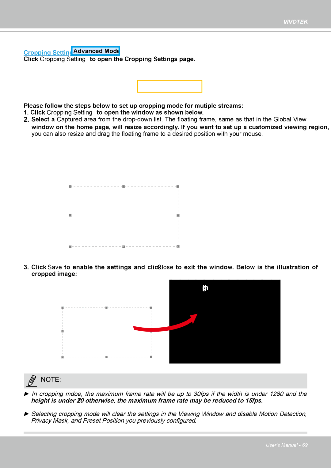 Vivotek IP8361 user manual Cropped image 