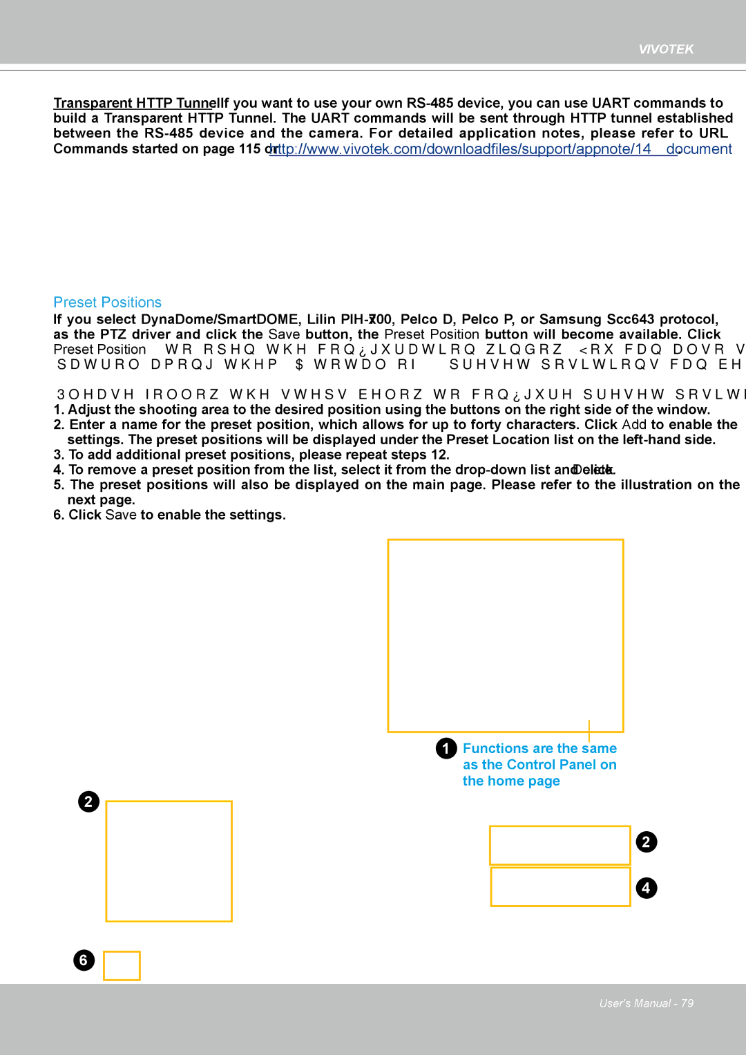 Vivotek IP8361 user manual Preset Positions 