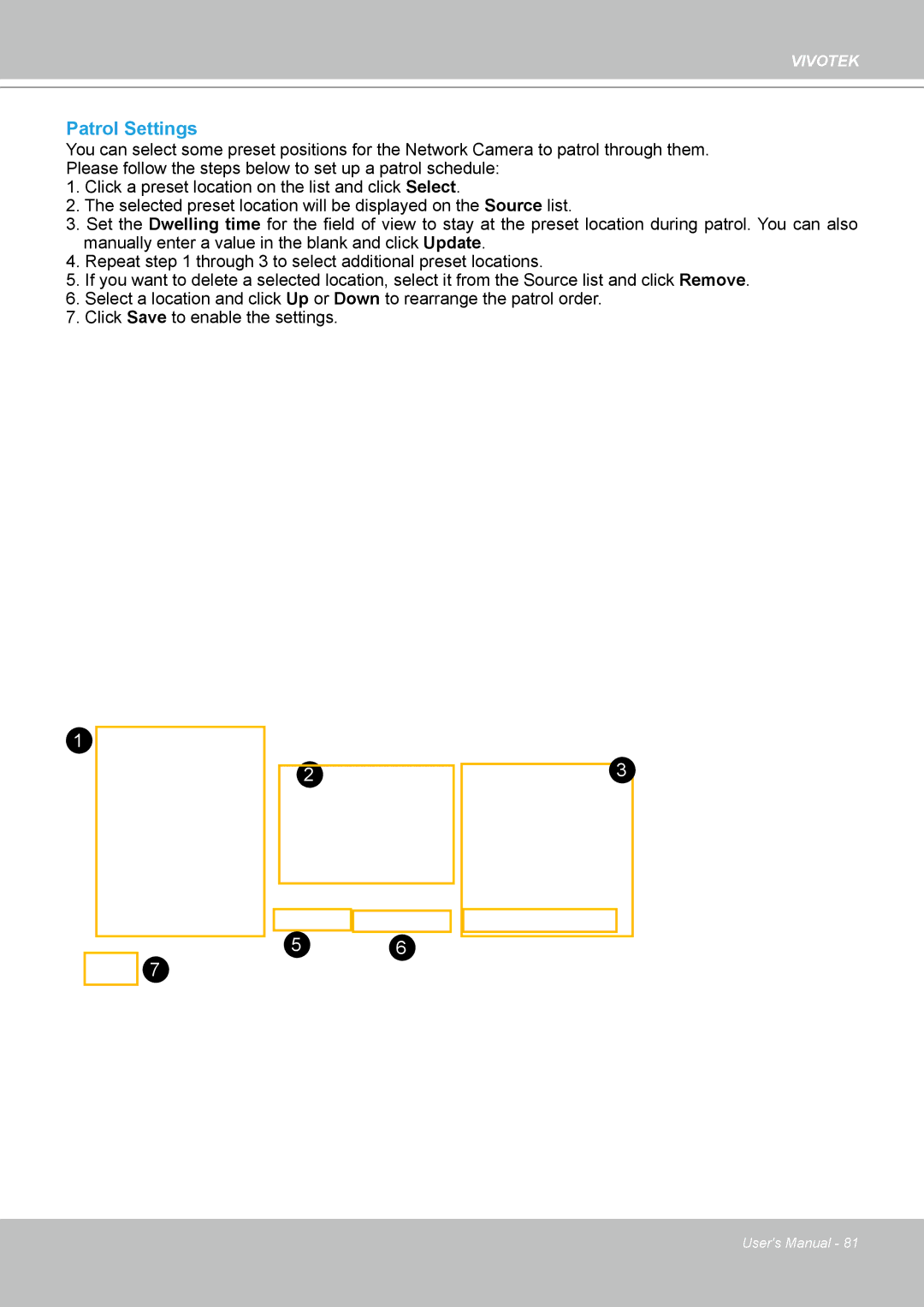 Vivotek IP8361 user manual Patrol Settings 