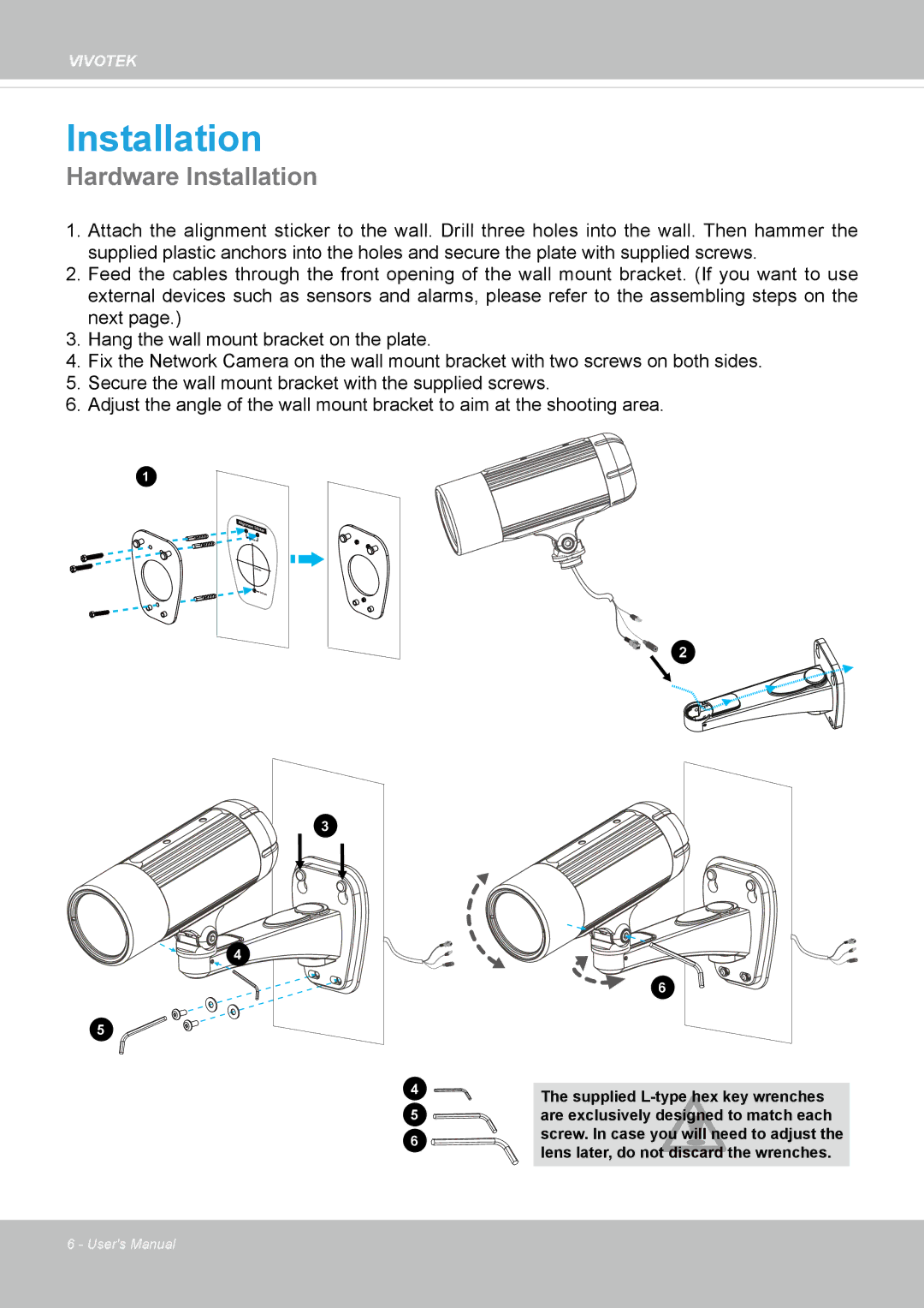 Vivotek IP8362 manual Hardware Installation 