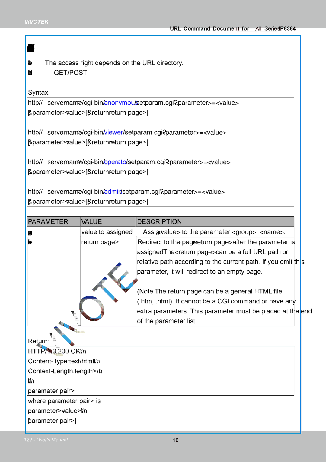 Vivotek IP8364-C user manual Groupname, Value to assigned Assign value to the parameter groupname, Return 