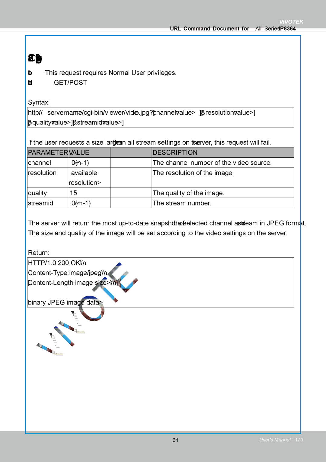 Vivotek IP8364-C user manual Capture Single Snapshot 