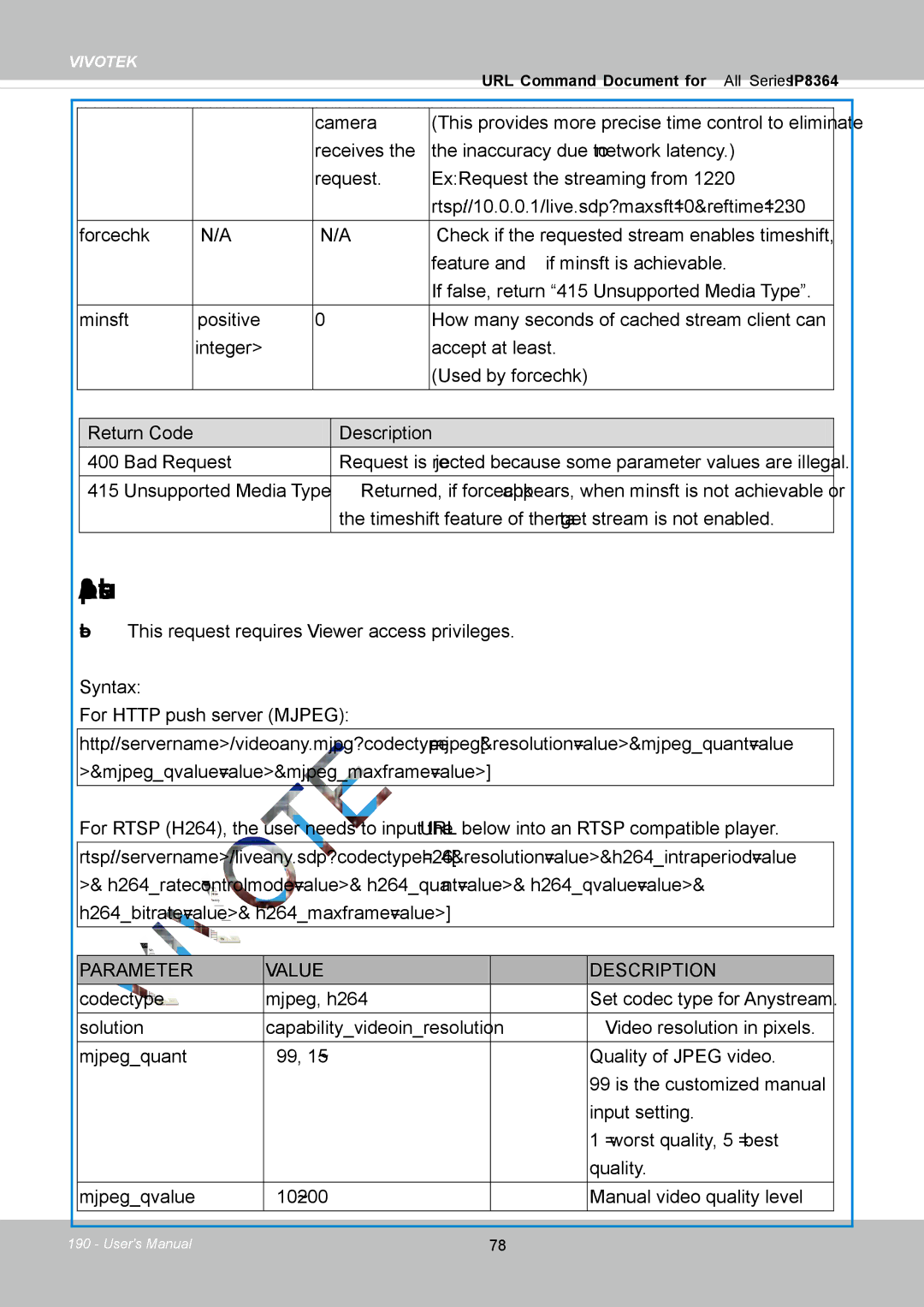 Vivotek IP8364-C user manual Open Anystream 