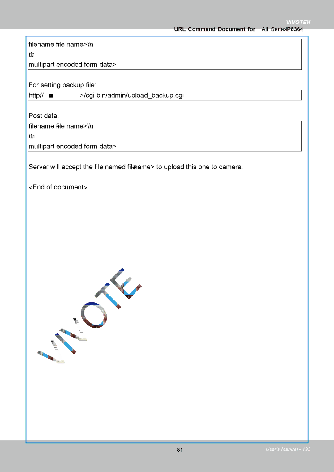 Vivotek IP8364-C user manual End of document 