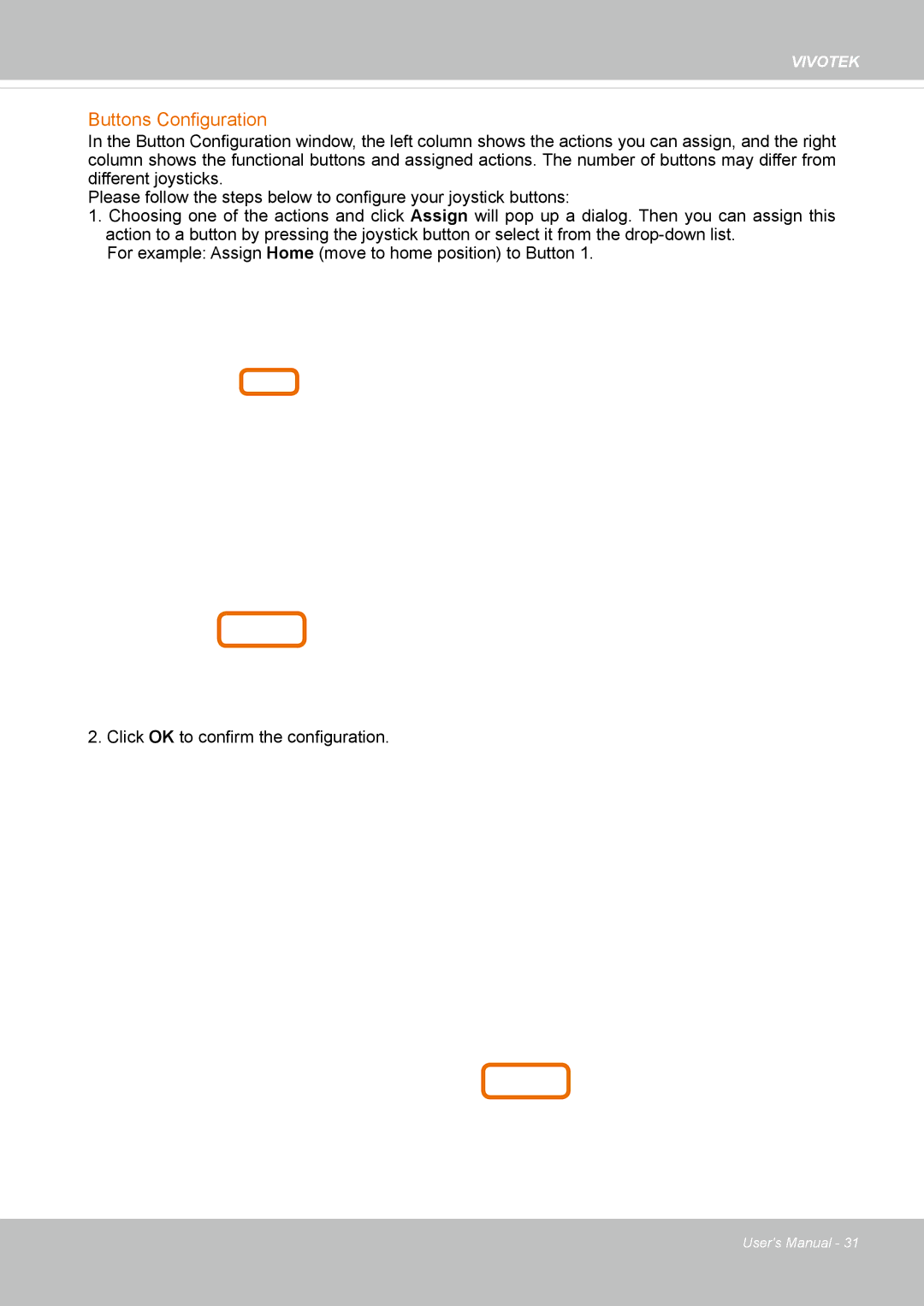 Vivotek IP8364-C user manual Buttons Configuration 