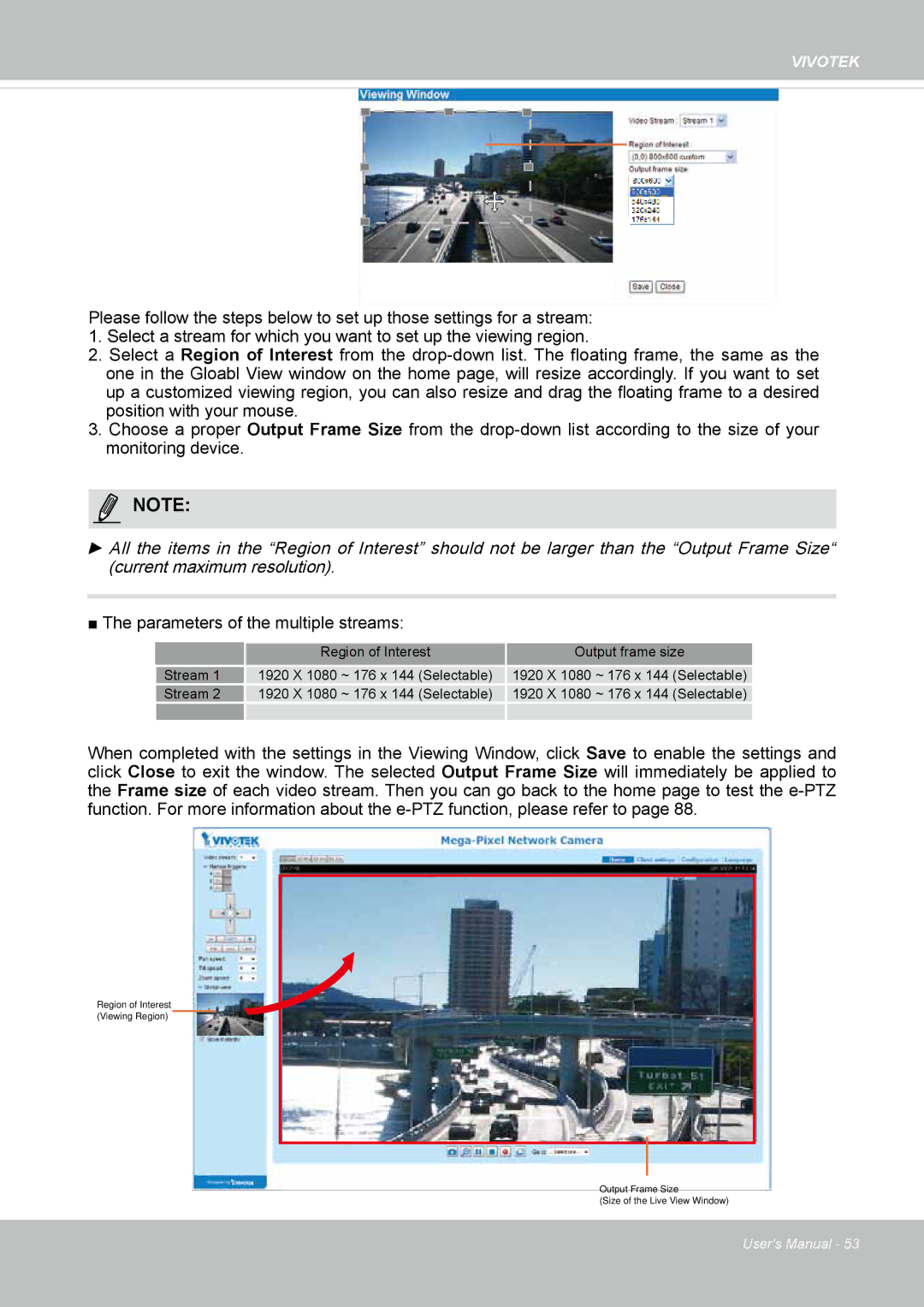 Vivotek IP8364-C user manual MediaNOTE Video, Parameters of the multiple streams 