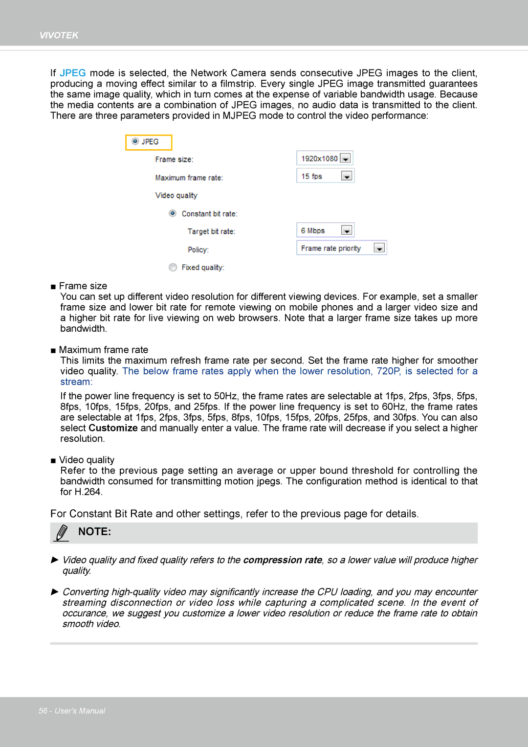 Vivotek IP8364-C user manual Vivotek 