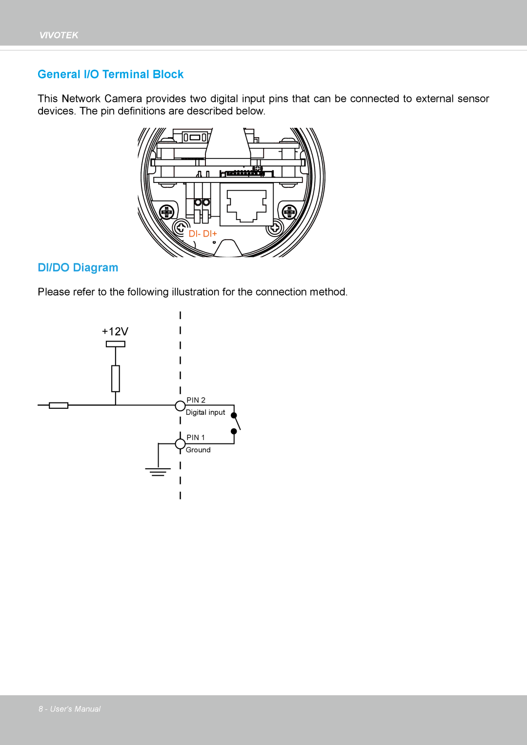 Vivotek IP8364-C user manual DI/DO Diagram 