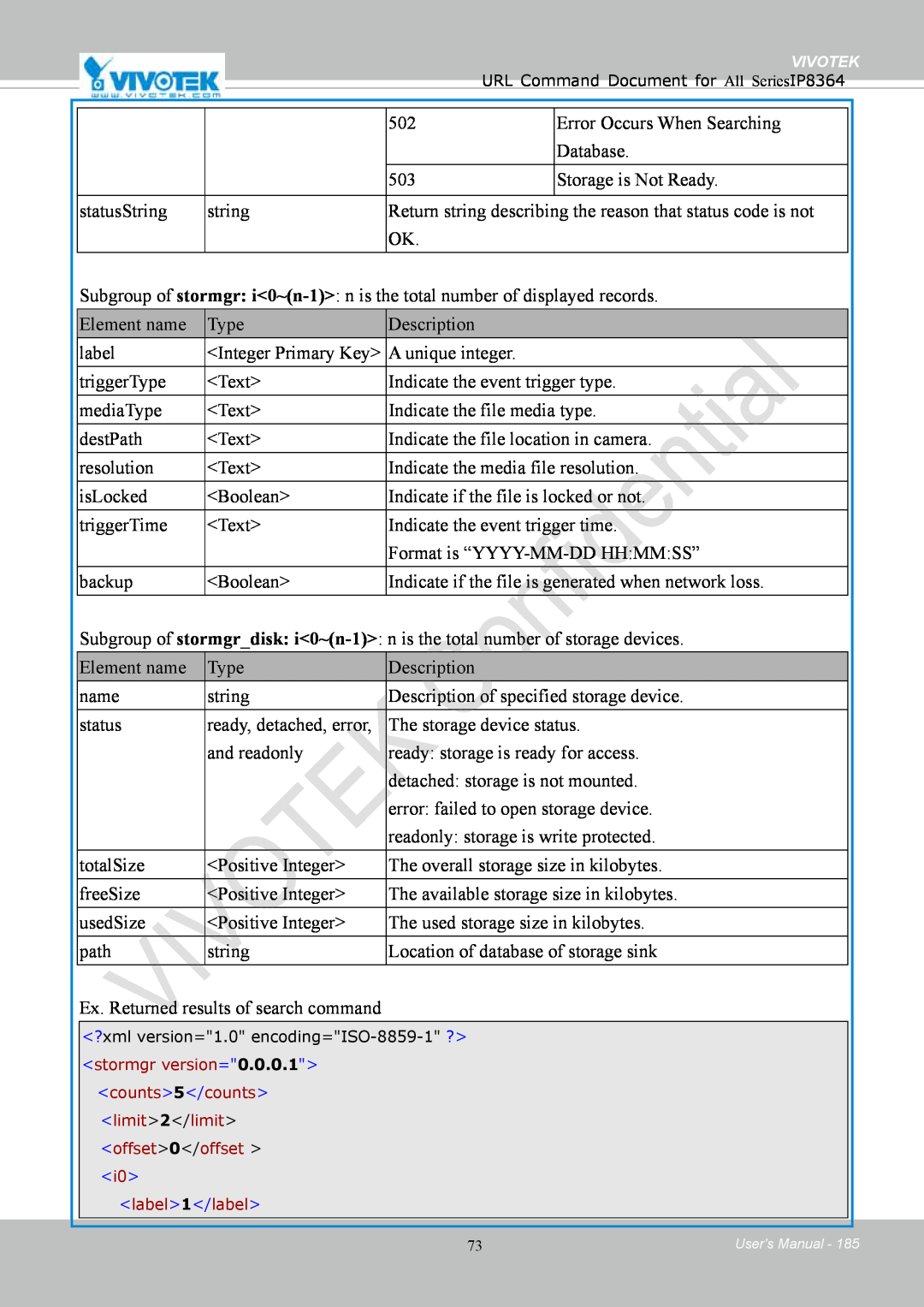 Vivotek IP8364-C user manual Error Occurs When Searching 