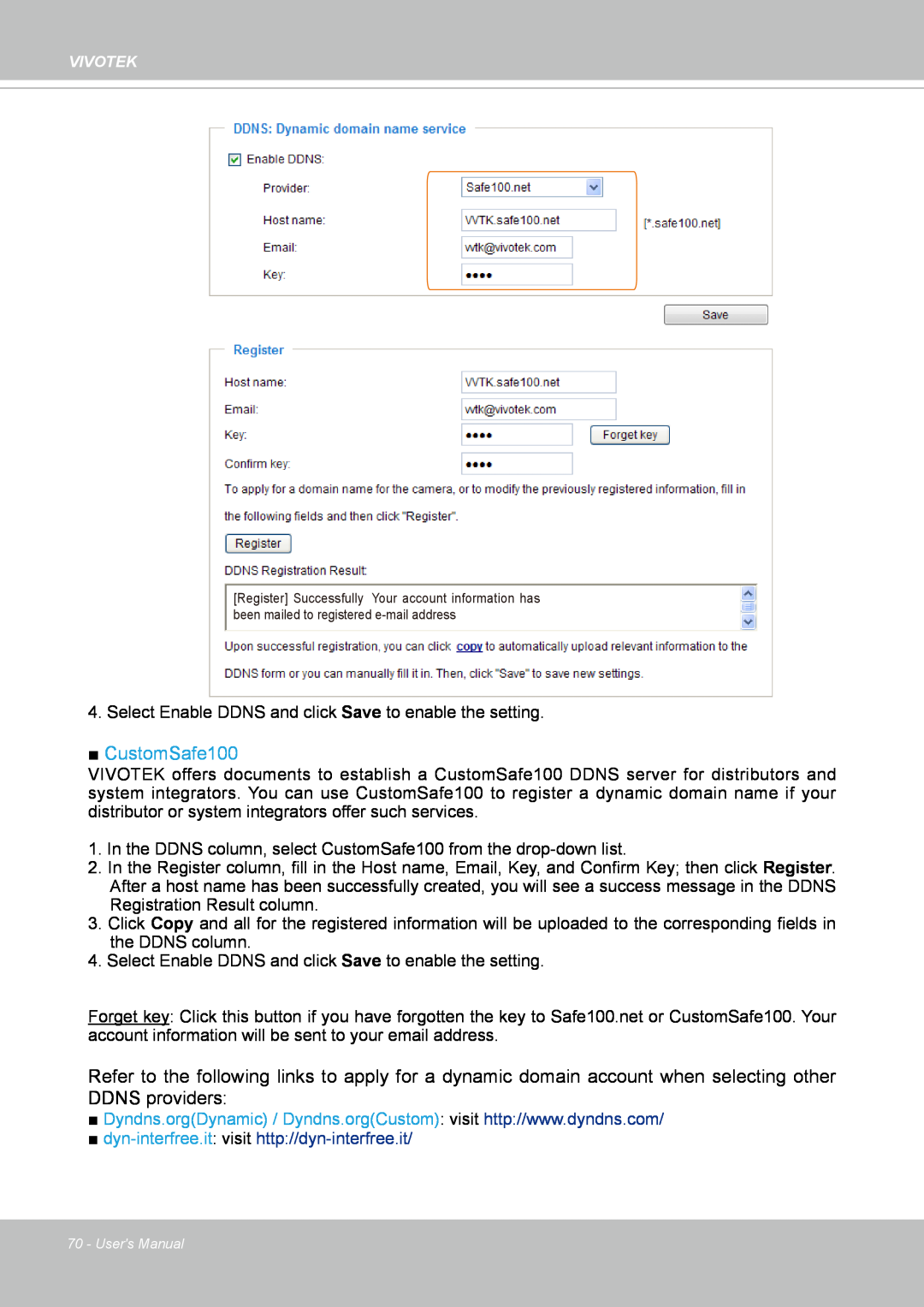 Vivotek IP8364-C user manual CustomSafe100 