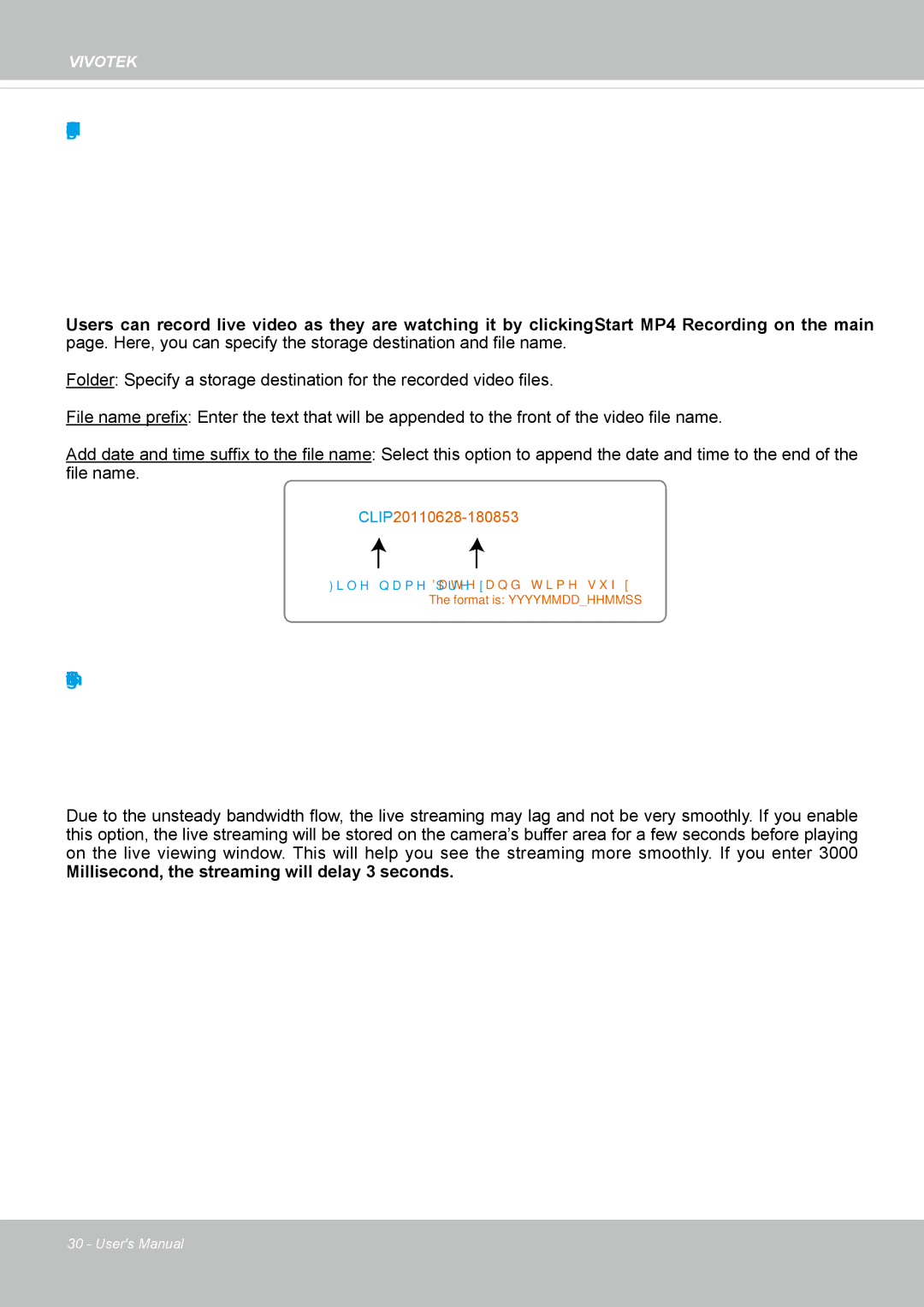 Vivotek IP8372 user manual MP4 Saving Options 