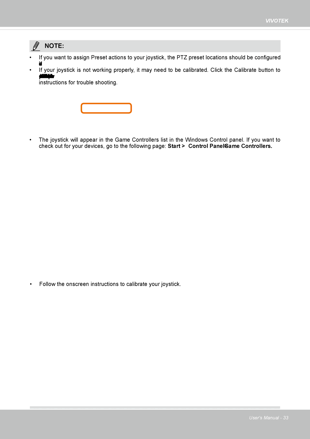 Vivotek IP8372 user manual Follow the onscreen instructions to calibrate your joystick 