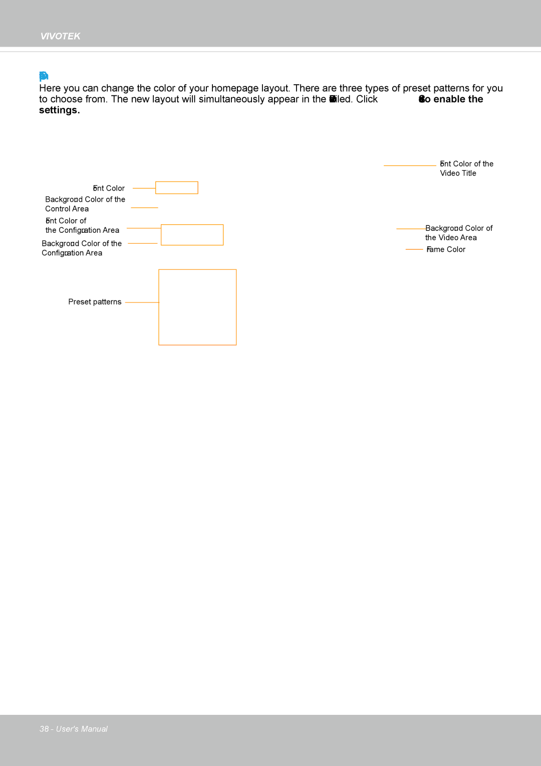 Vivotek IP8372 user manual Theme Options 