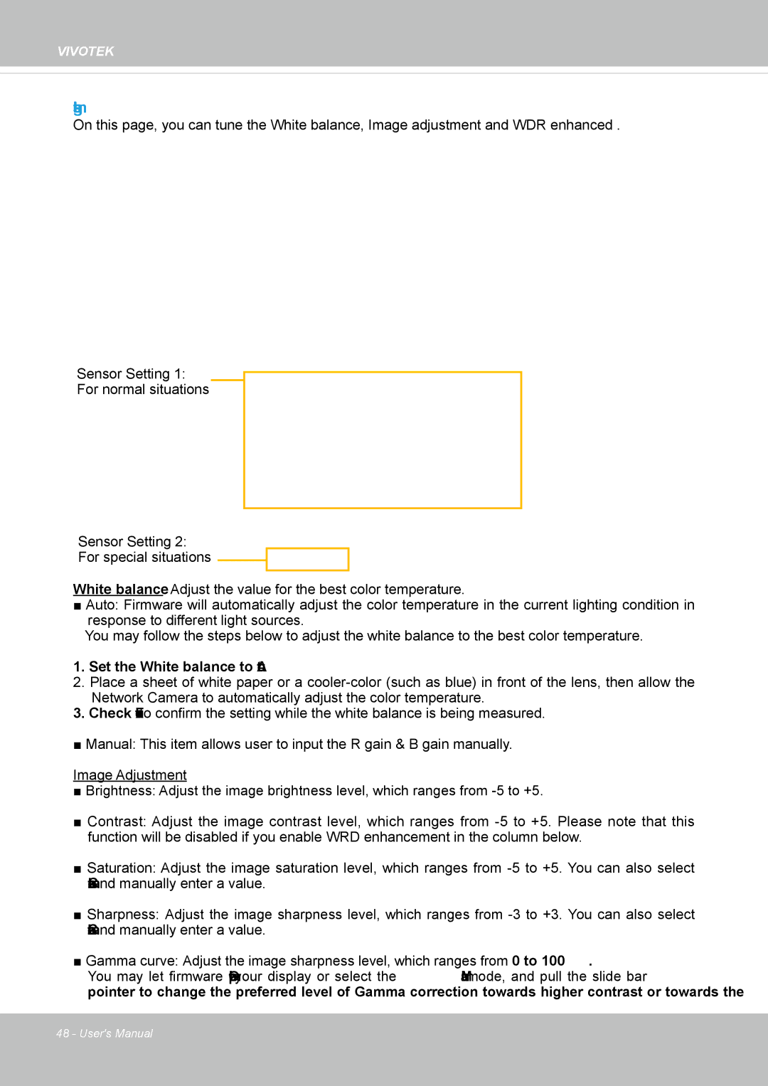 Vivotek IP8372 user manual Image settings 