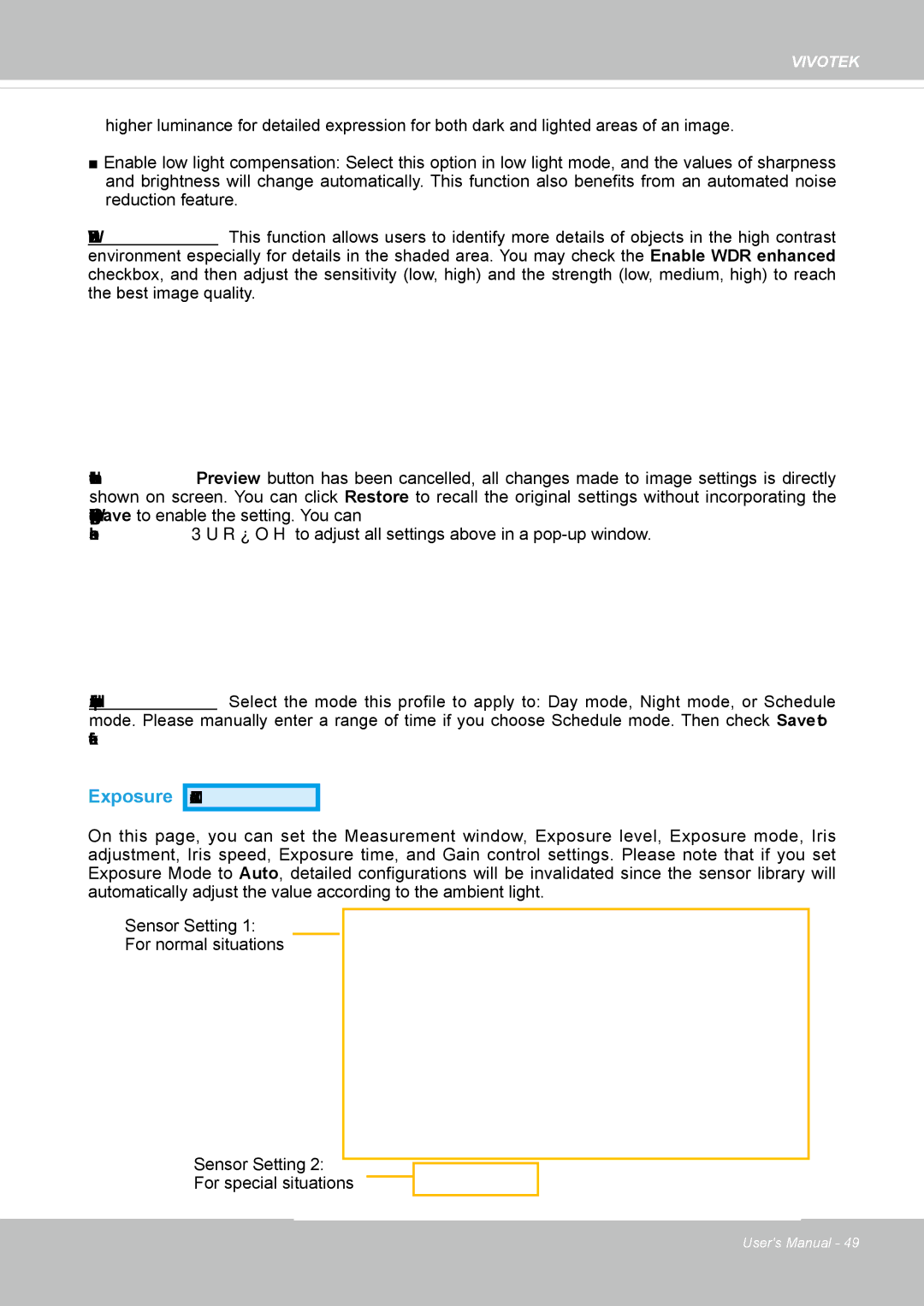 Vivotek IP8372 user manual Exposure 