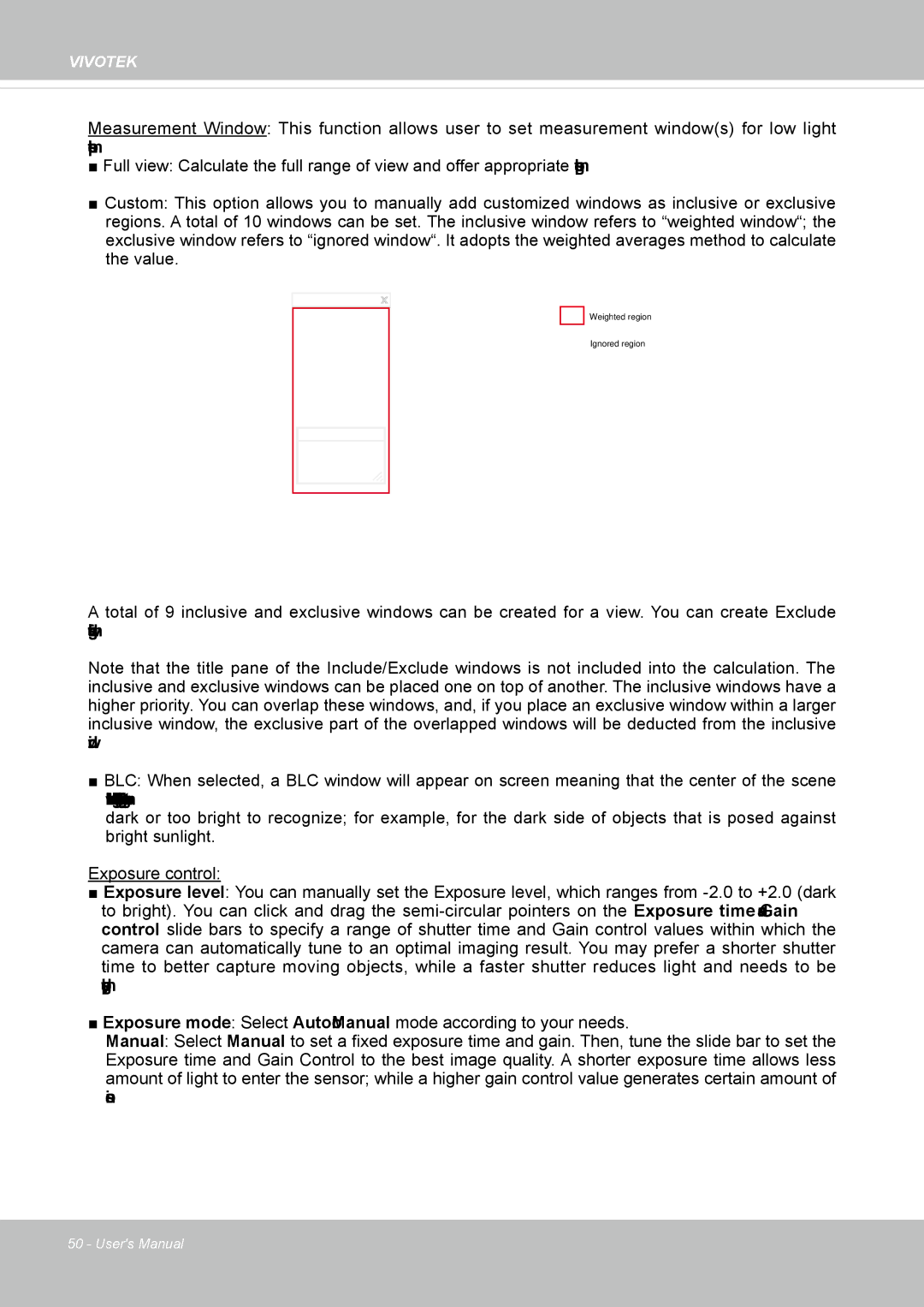 Vivotek IP8372 user manual Include Exclude 