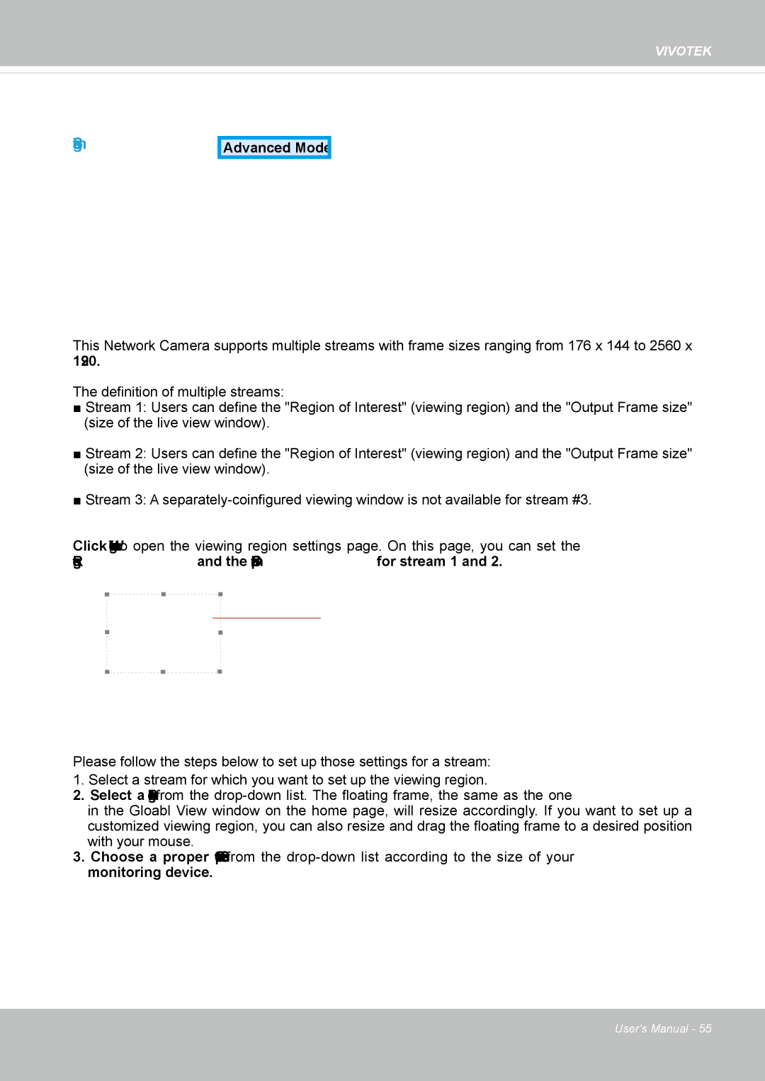 Vivotek IP8372 user manual Stream settings 