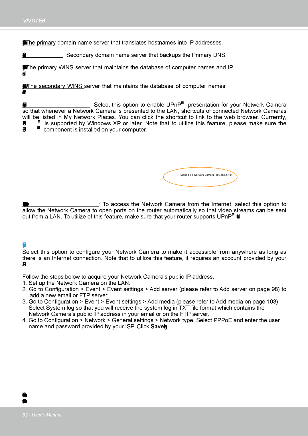 Vivotek IP8372 user manual PPPoE Point-to-point over Ethernet 