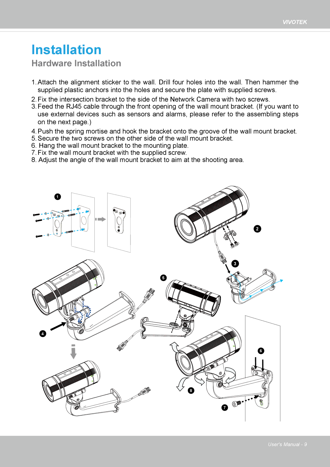 Vivotek IP8372 user manual Hardware Installation 