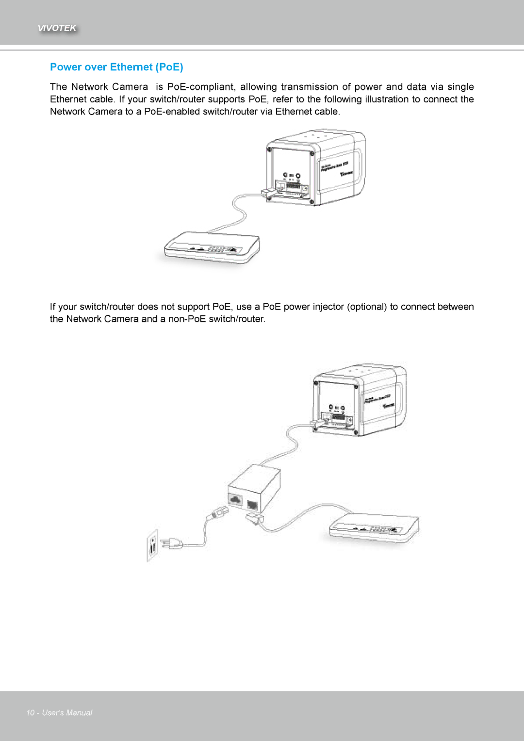 Vivotek IZ7151 user manual Power over Ethernet PoE 