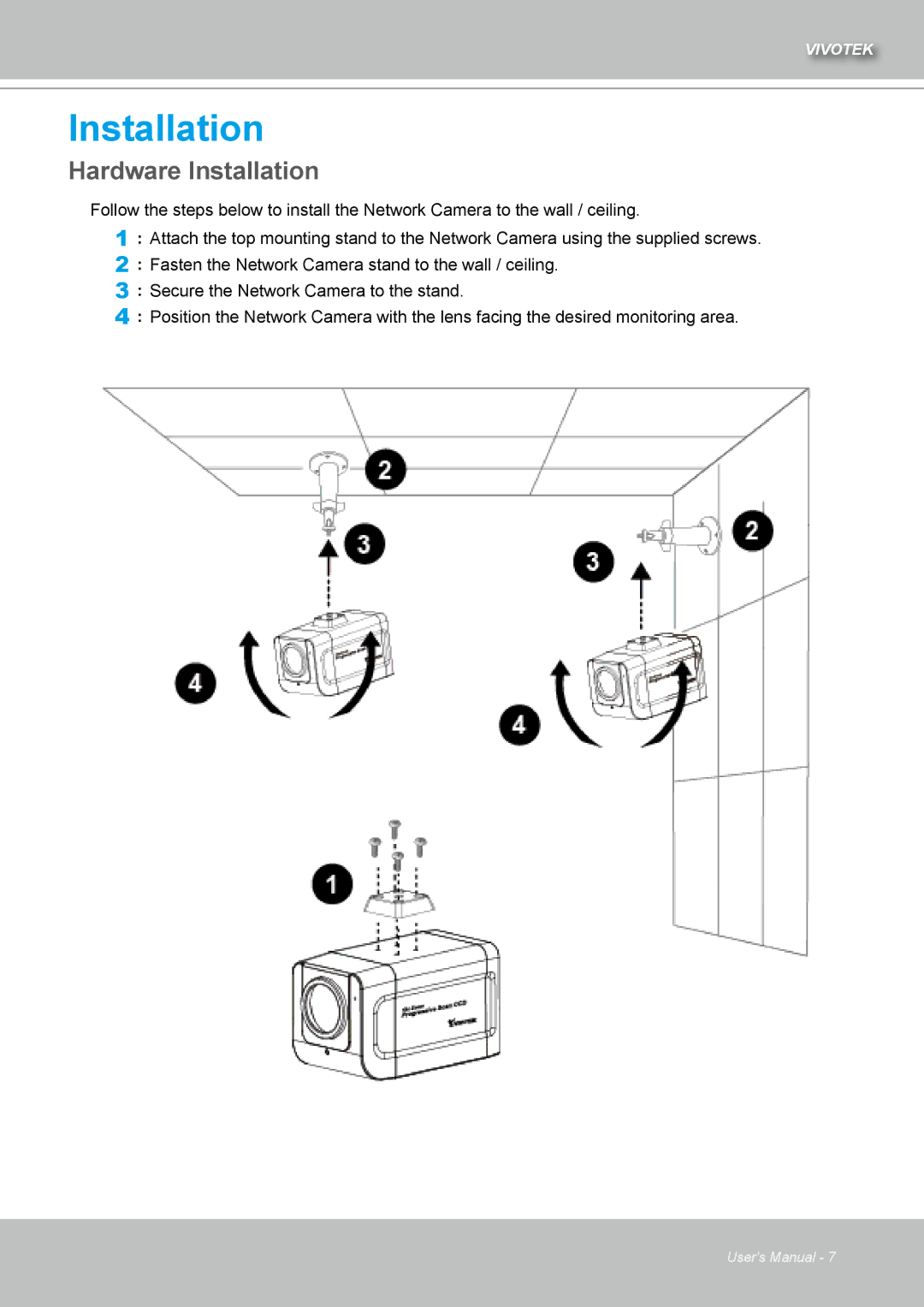 Vivotek IZ7151 user manual Hardware Installation 