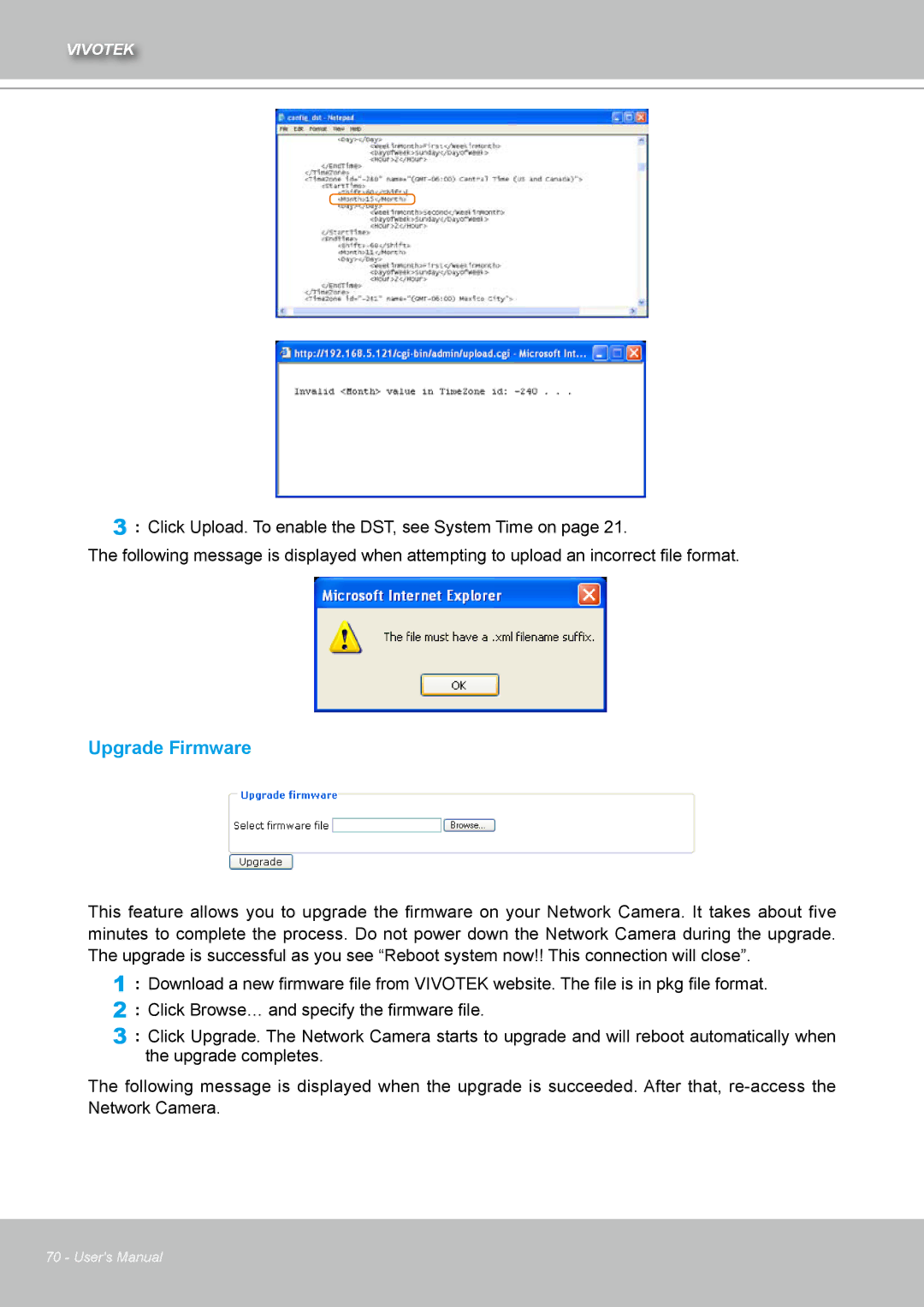 Vivotek IZ7151 user manual Upgrade Firmware 