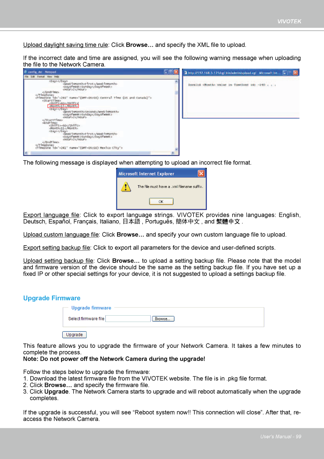 Vivotek 7530D, MD7530 manual Upgrade Firmware 