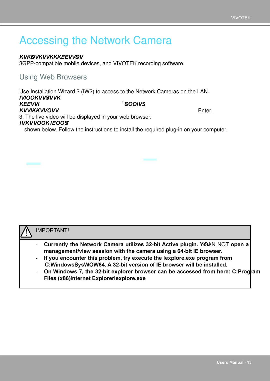 Vivotek 8562D, MD8562 manual Accessing the Network Camera, Using Web Browsers 