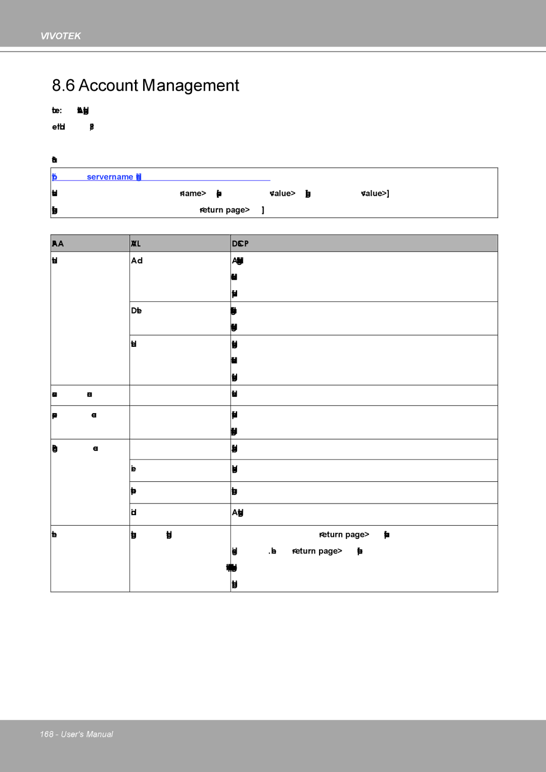 Vivotek MD8562, 8562D manual Account Management 