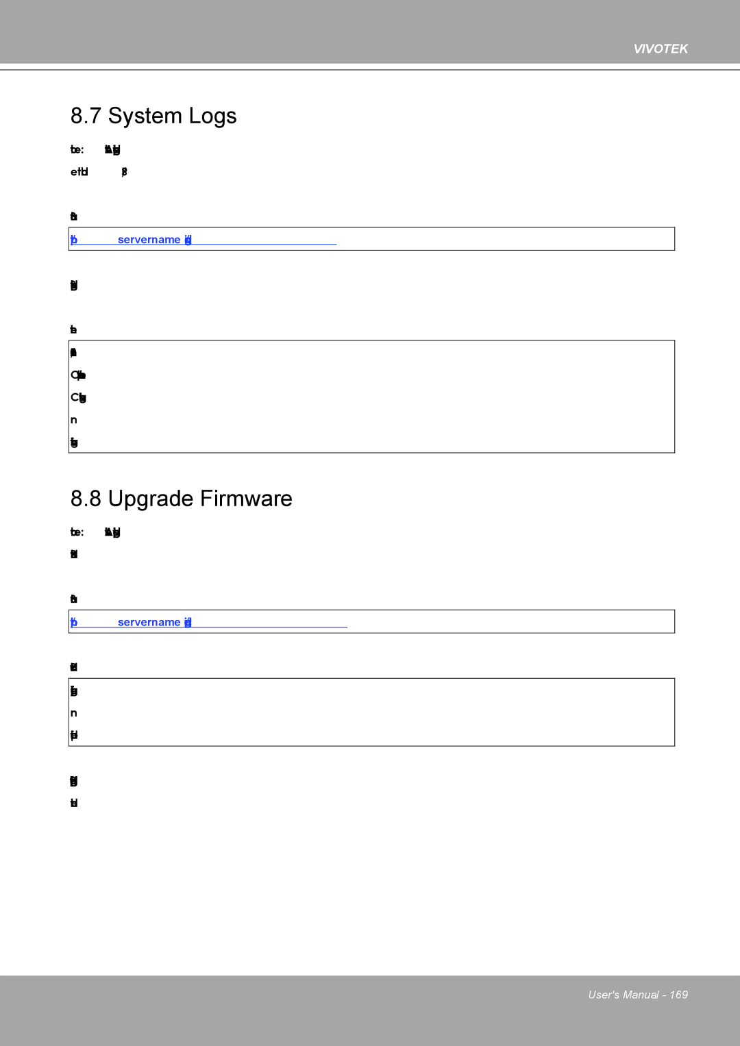 Vivotek 8562D, MD8562 manual System Logs, Upgrade Firmware 