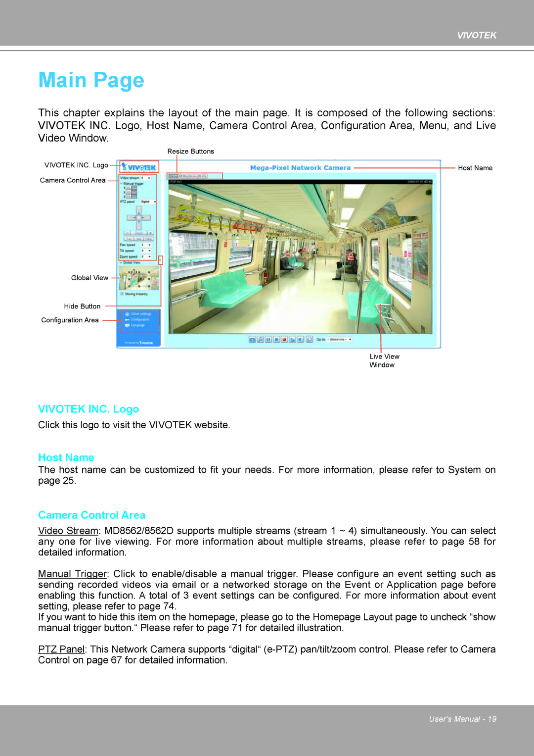 Vivotek 8562D, MD8562 manual Main 