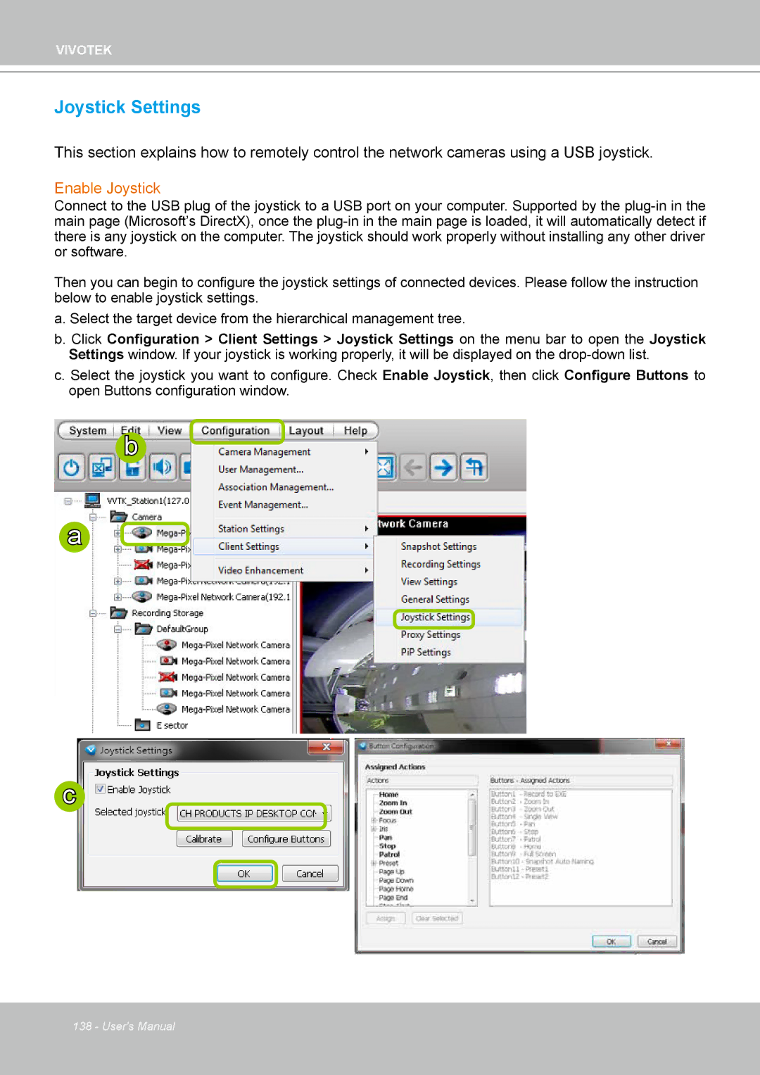 Vivotek ND4801 user manual Joystick Settings, Enable Joystick 