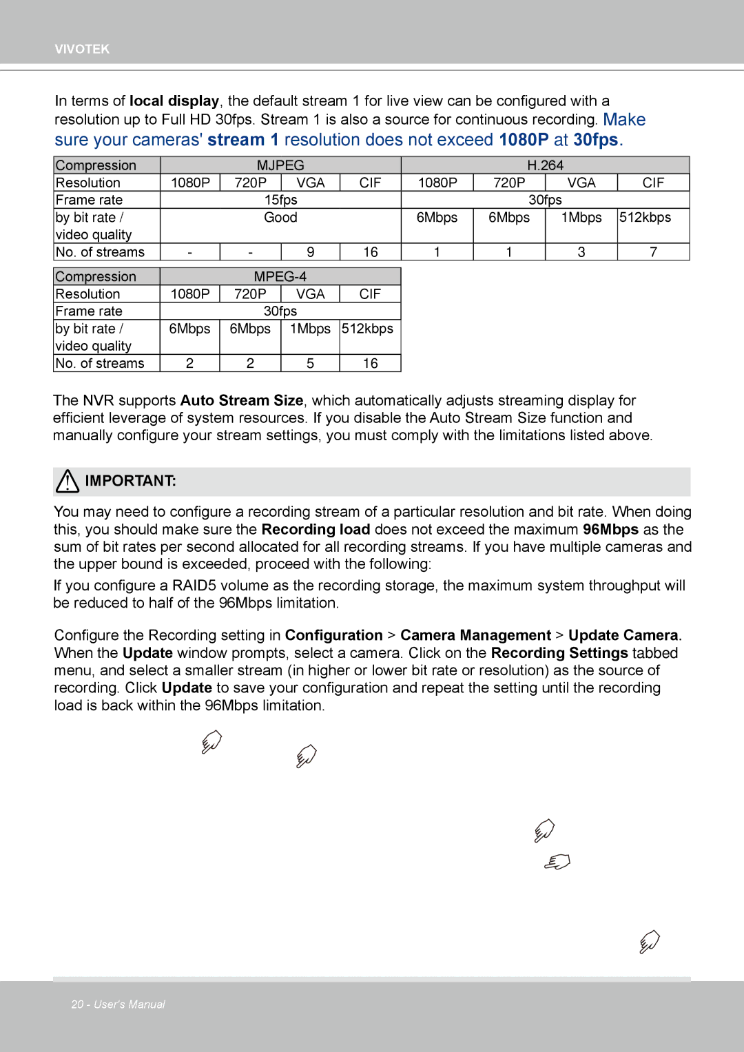 Vivotek ND4801 user manual Mjpeg 