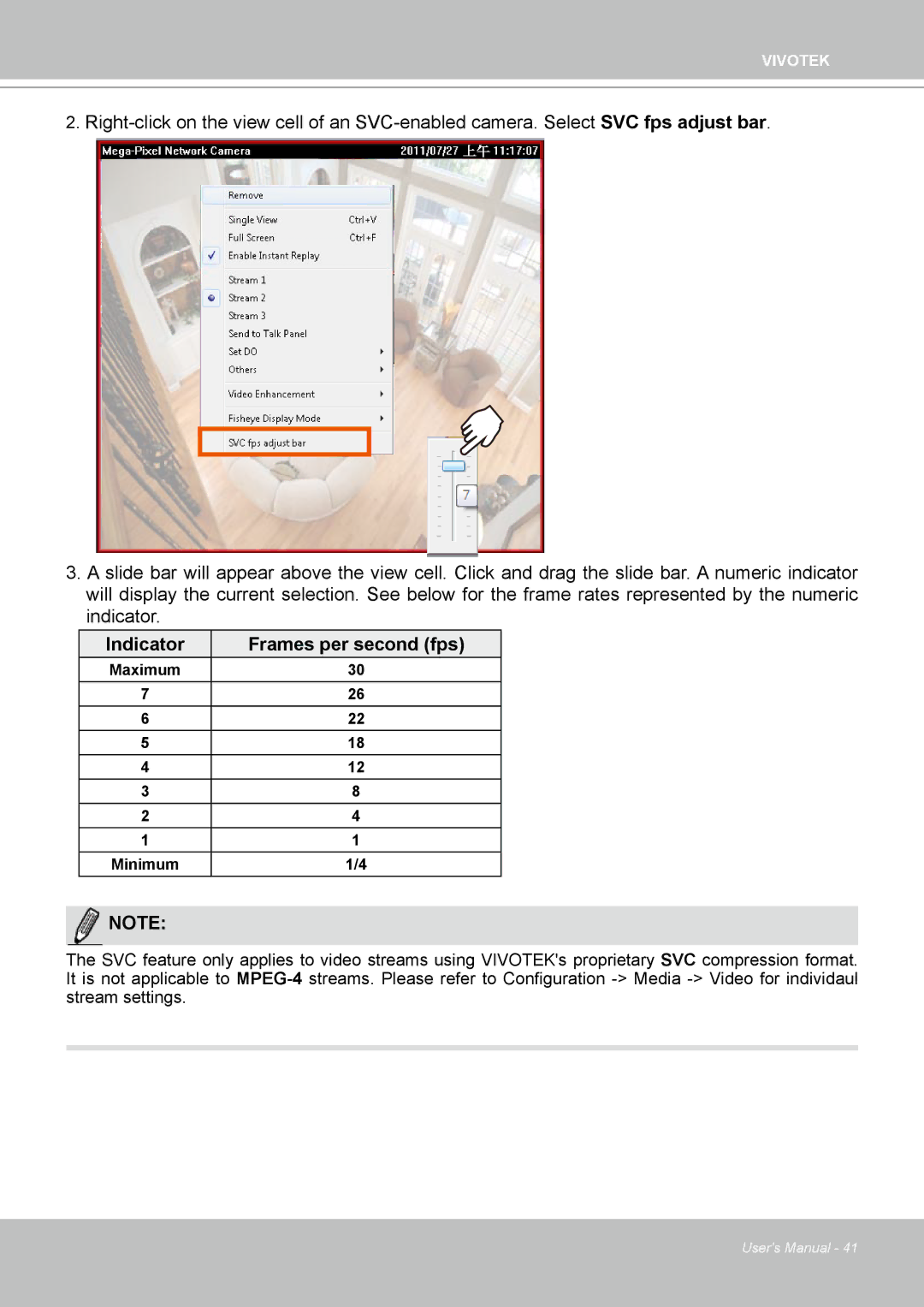 Vivotek ND4801 user manual Indicator Frames per second fps 