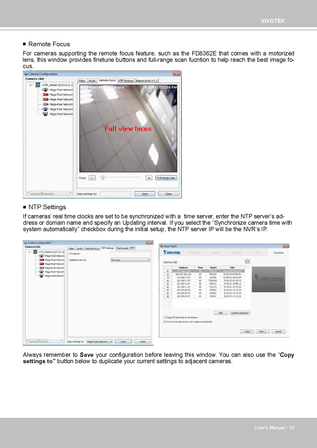 Vivotek ND4801 user manual  Remote Focus 