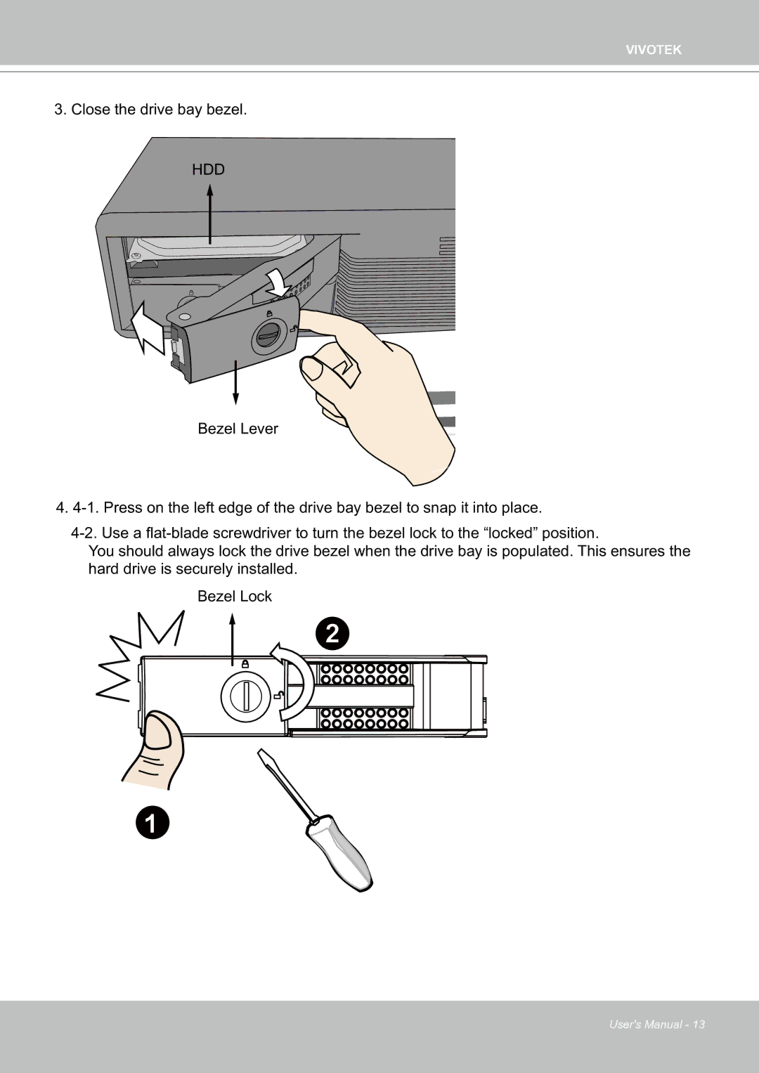 Vivotek ND8301 user manual Hdd 