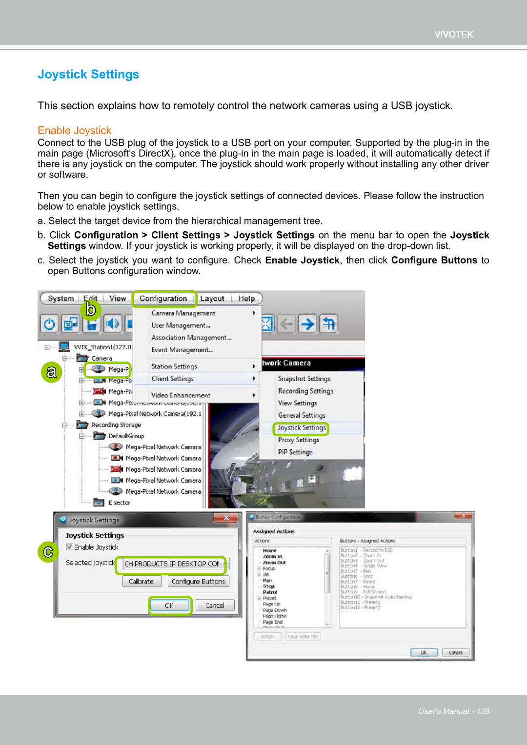 Vivotek ND8301 user manual Joystick Settings, Enable Joystick 