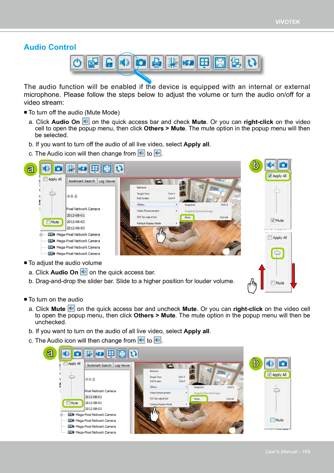 Vivotek ND8301 user manual Audio Control 